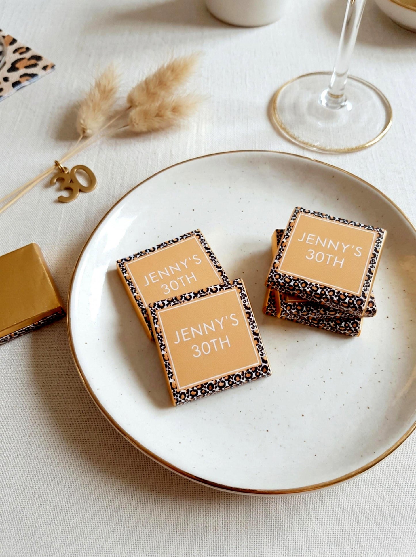 Personalised Leopard Print 30th Birthday Chocolates – Custom Party Favours