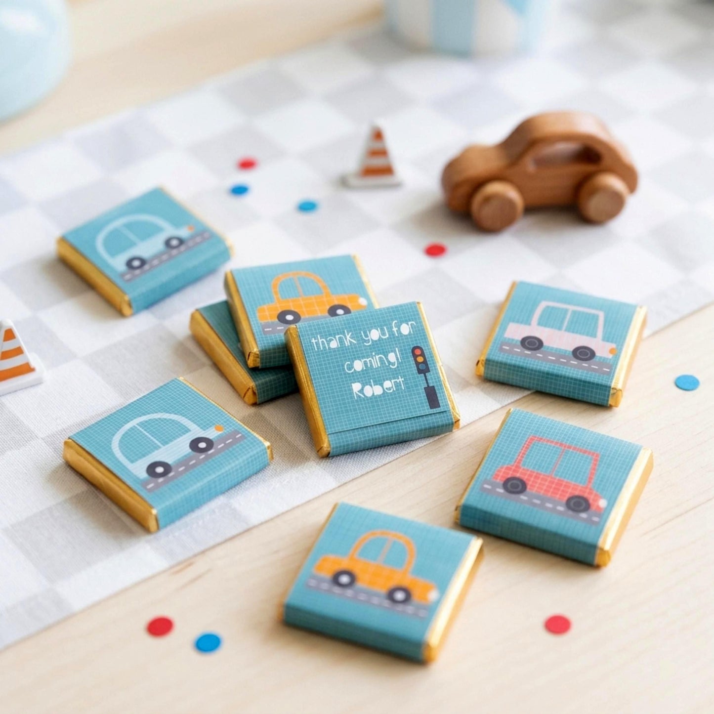 Personalised Little Cars Chocolates – Birthday Party Favours, Guest Gifts