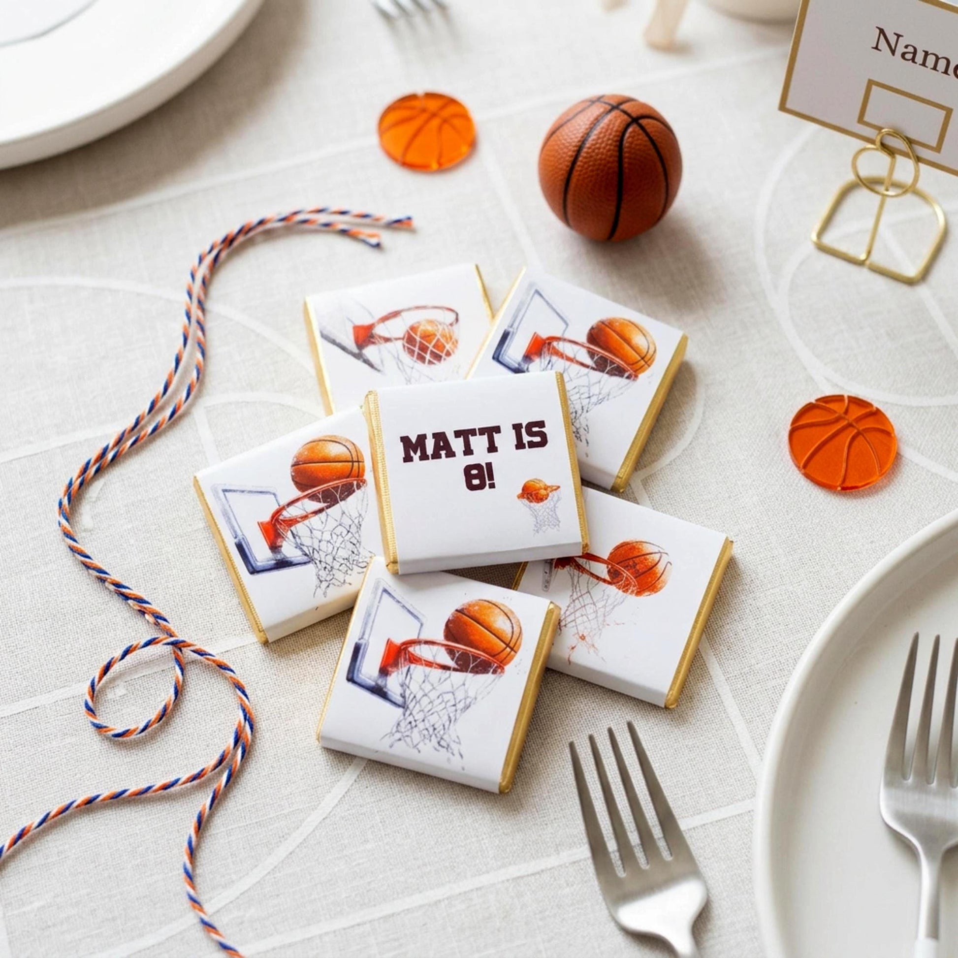 Personalised Basketball Chocolates – Sports Theme Party Favours, Bag Fillers