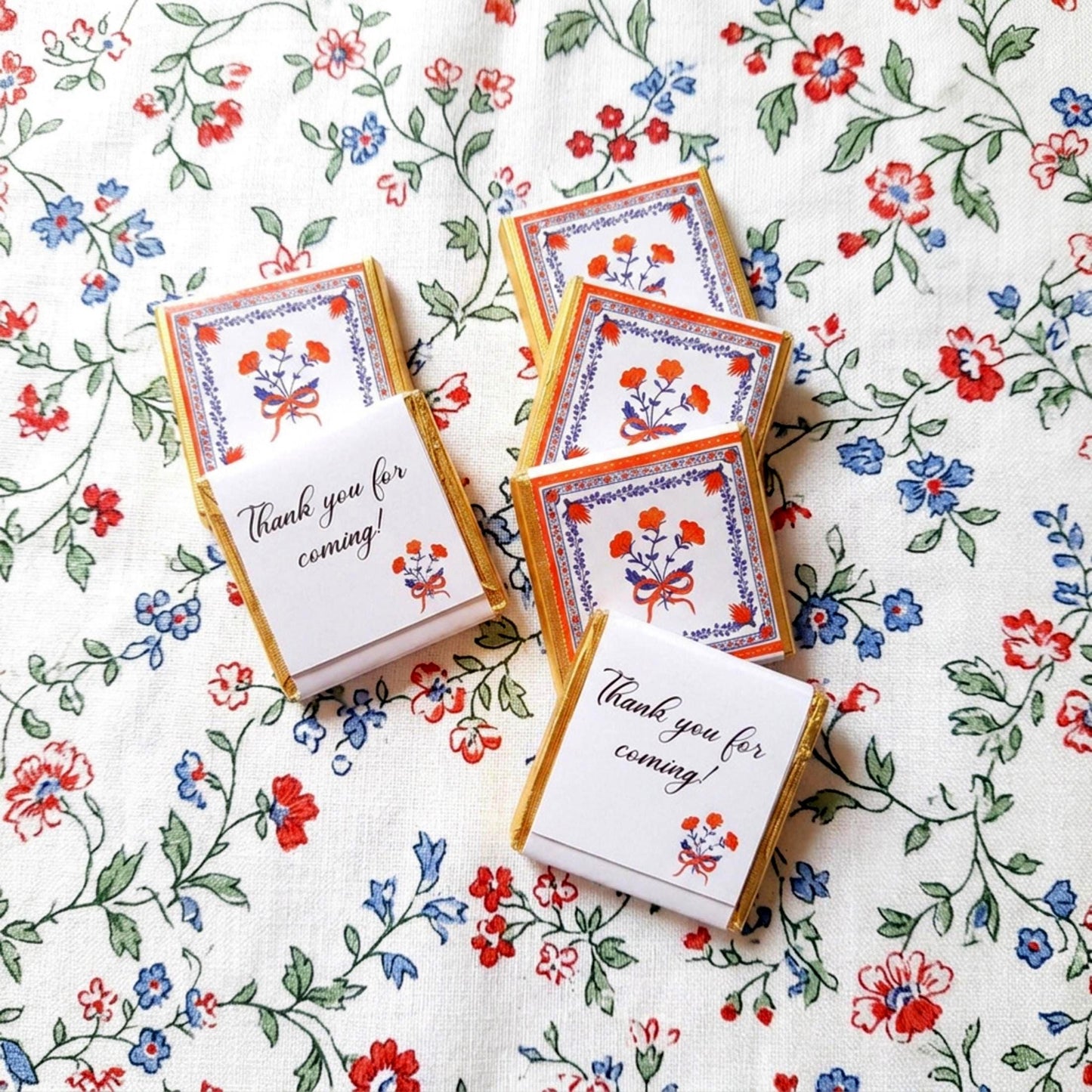 Personalised Thank You Party Favours – Red Floral Birthday Treats