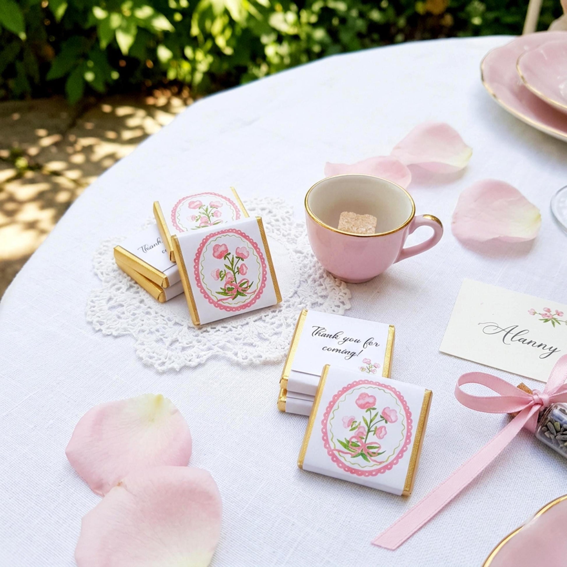 Personalised Coquette Party Favours – Floral Birthday thank you treats