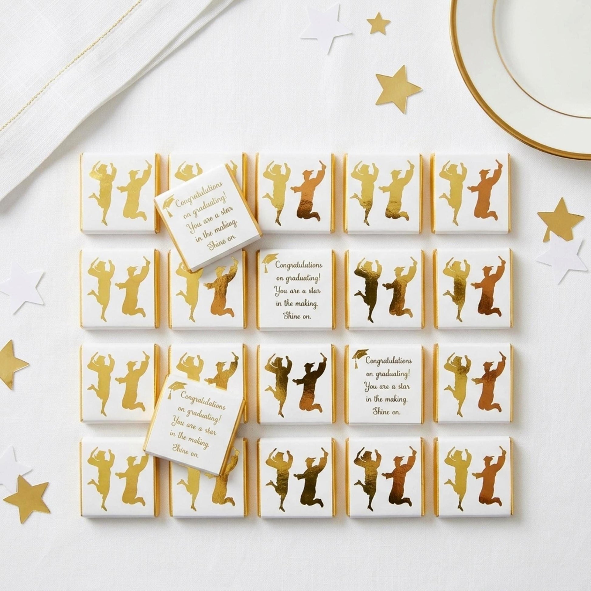 Personalised Graduation Party Favours - Graduate Gold Foiled Chocolate Treats - Prom Party Bag Fillers