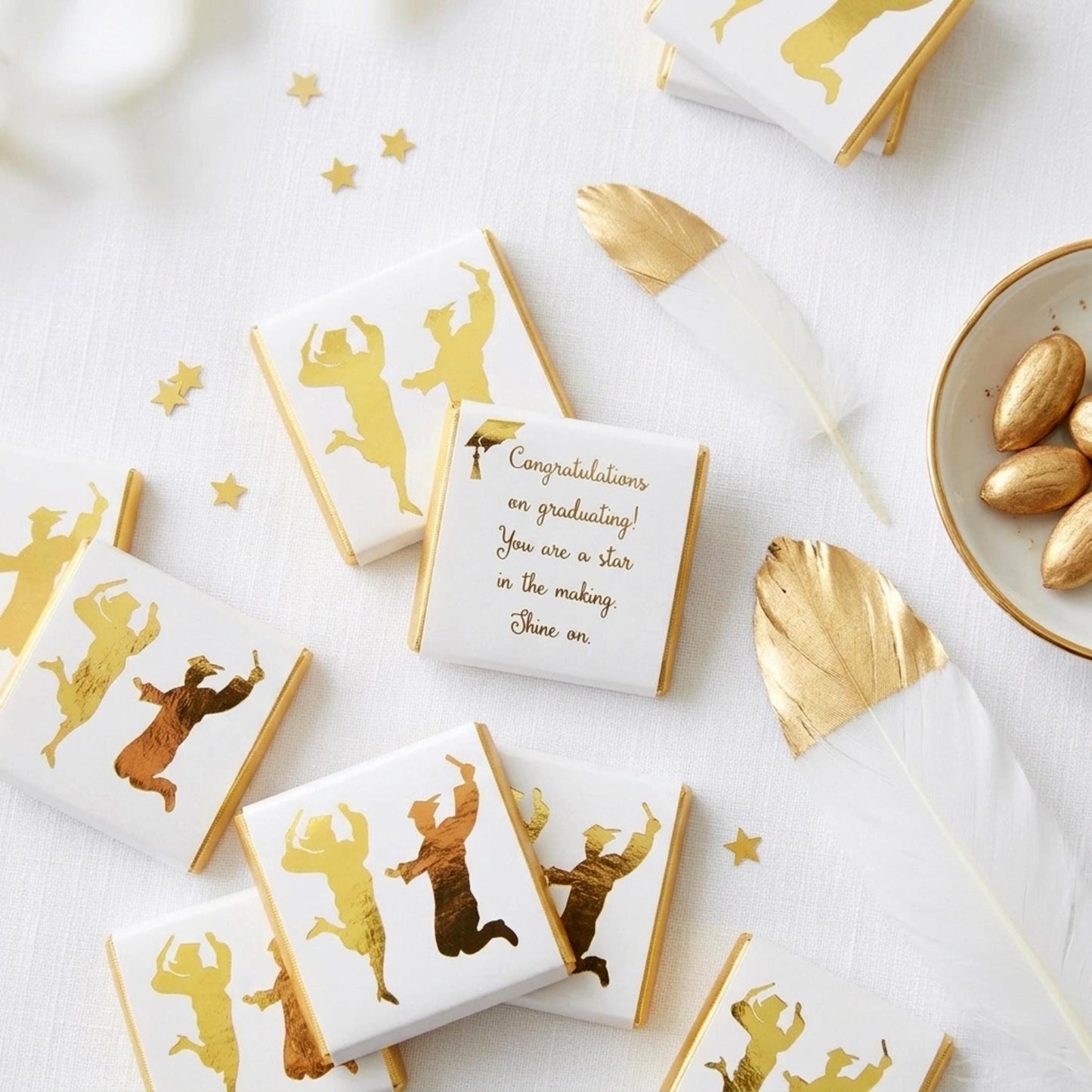 Personalised Graduation Party Favours - Graduate Gold Foiled Chocolate Treats - Prom Party Bag Fillers