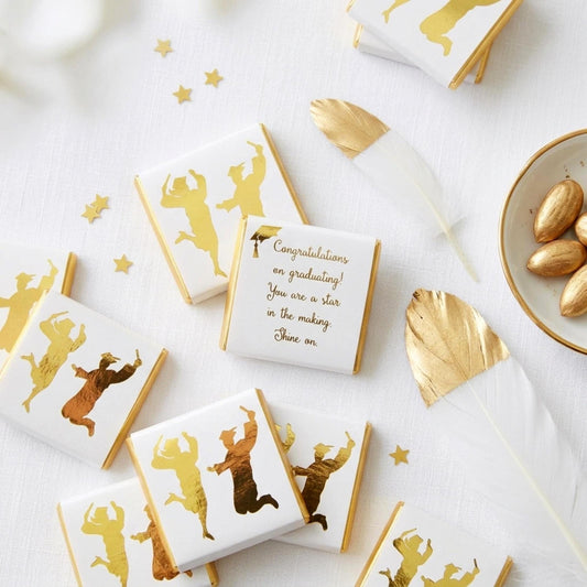 Personalised Graduation Party Favours - Graduate Gold Foiled Chocolate Treats - Prom Party Bag Fillers