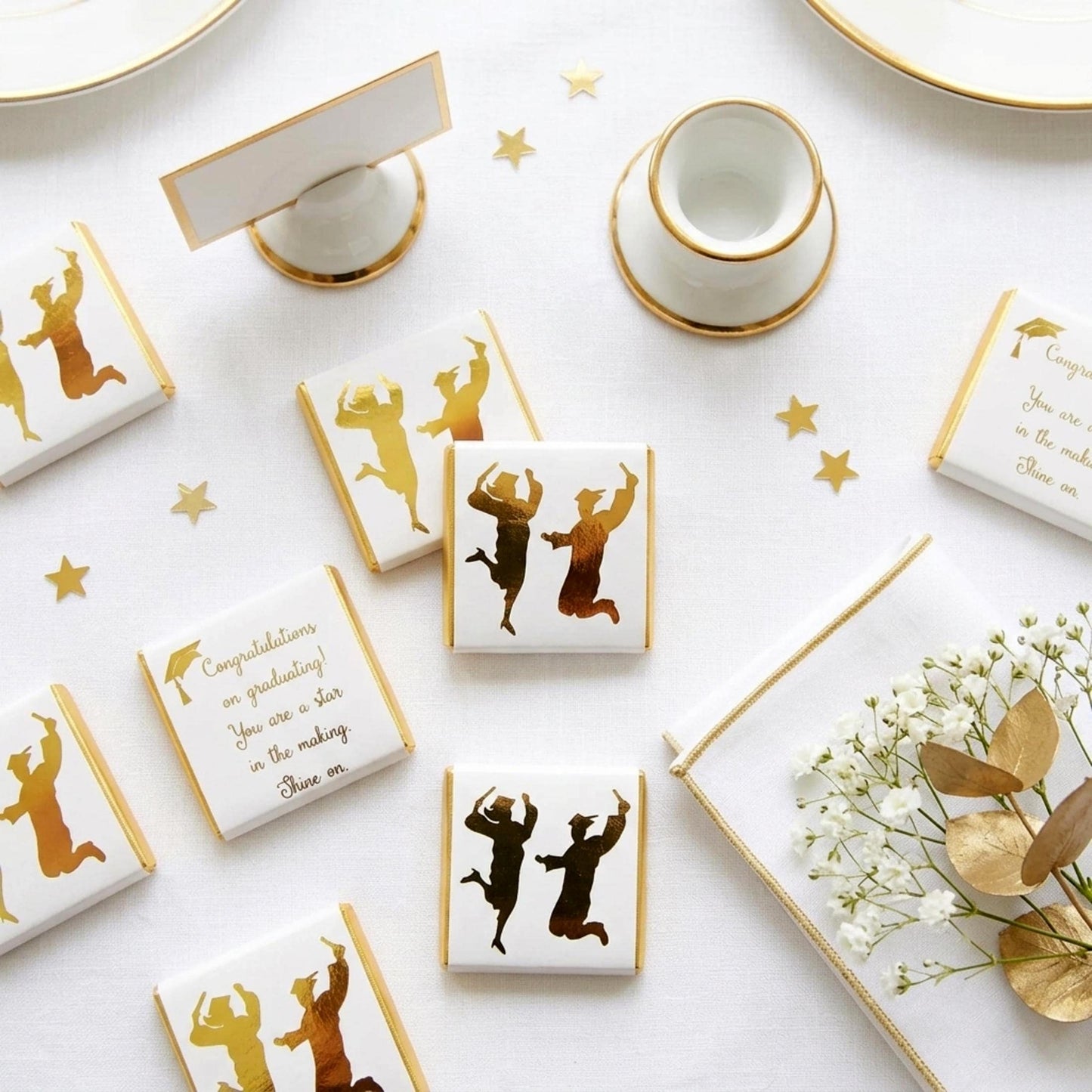 Personalised Graduation Party Favours - Graduate Gold Foiled Chocolate Treats - Prom Party Bag Fillers