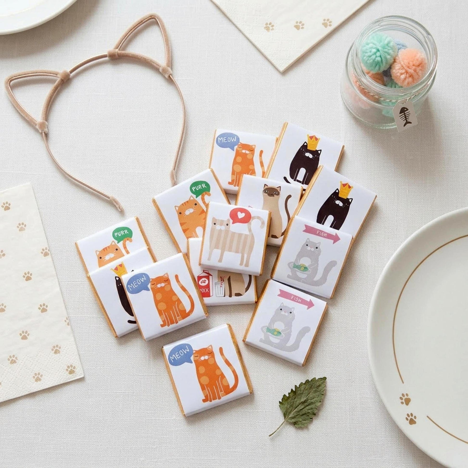 Personalised Cat Chocolate Favours – Kitten Theme Party Treats