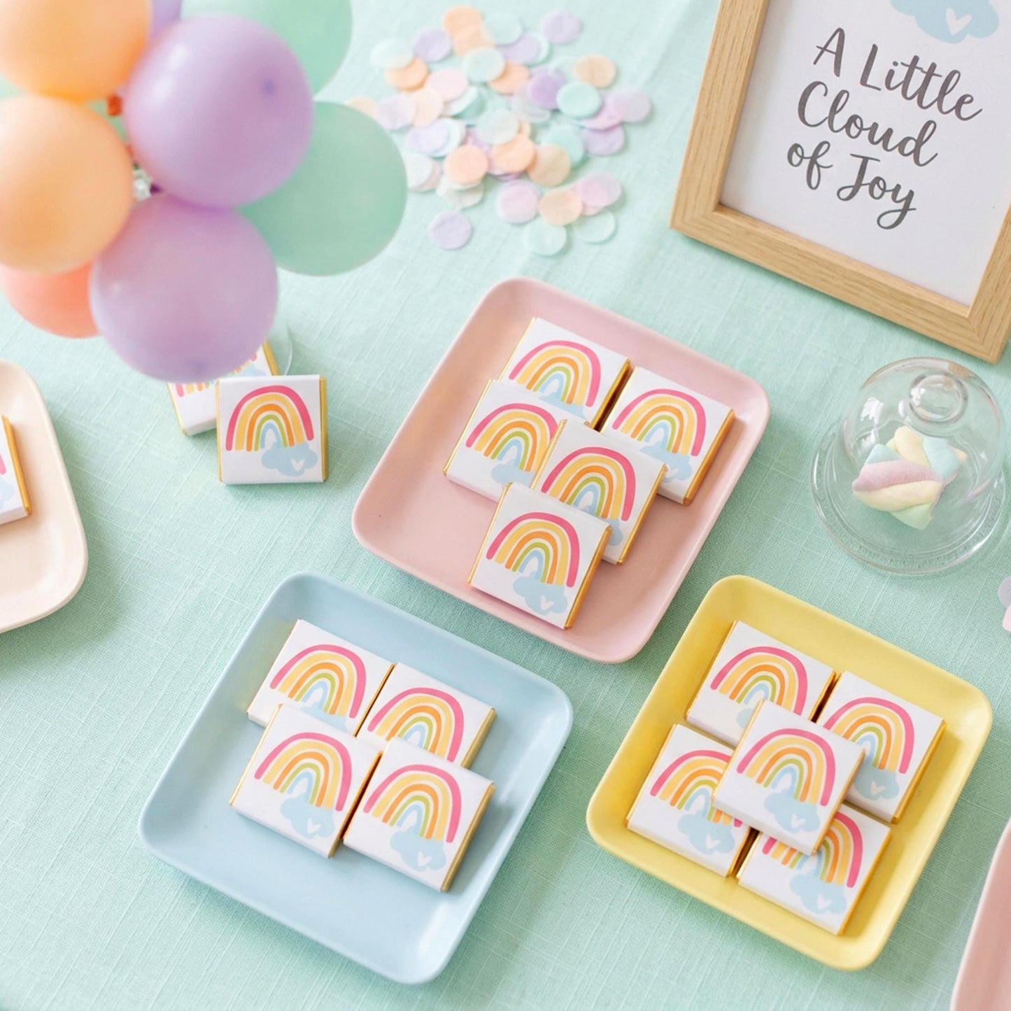 Personalised Rainbow Party Favours - Happy Birthday Chocolate Treats