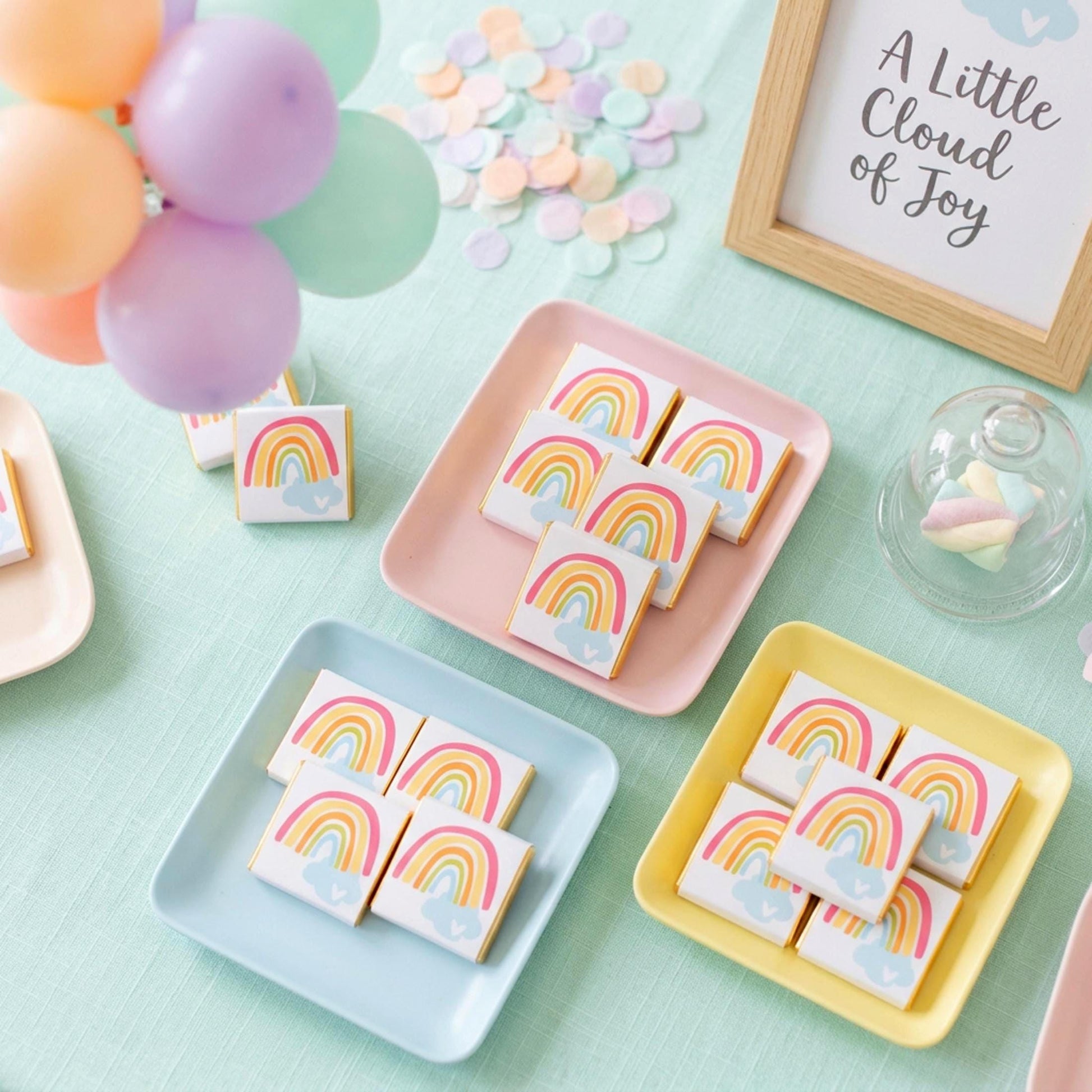 Personalised Rainbow Party Favours - Happy Birthday Chocolate Treats
