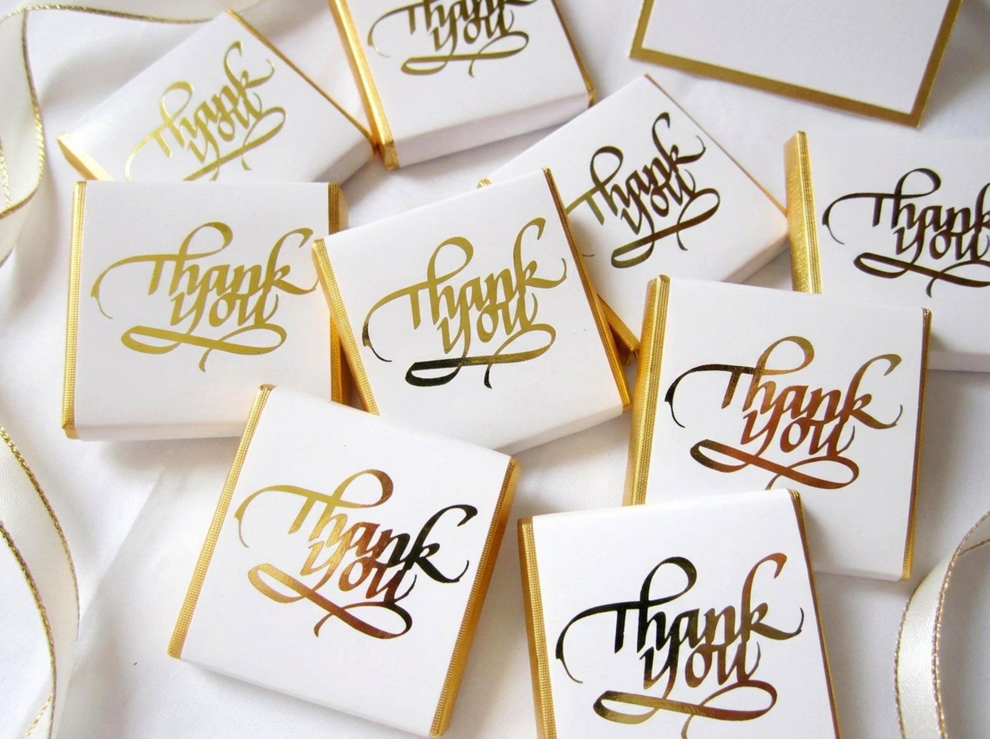 Personalised Gold Thank You Party Favours