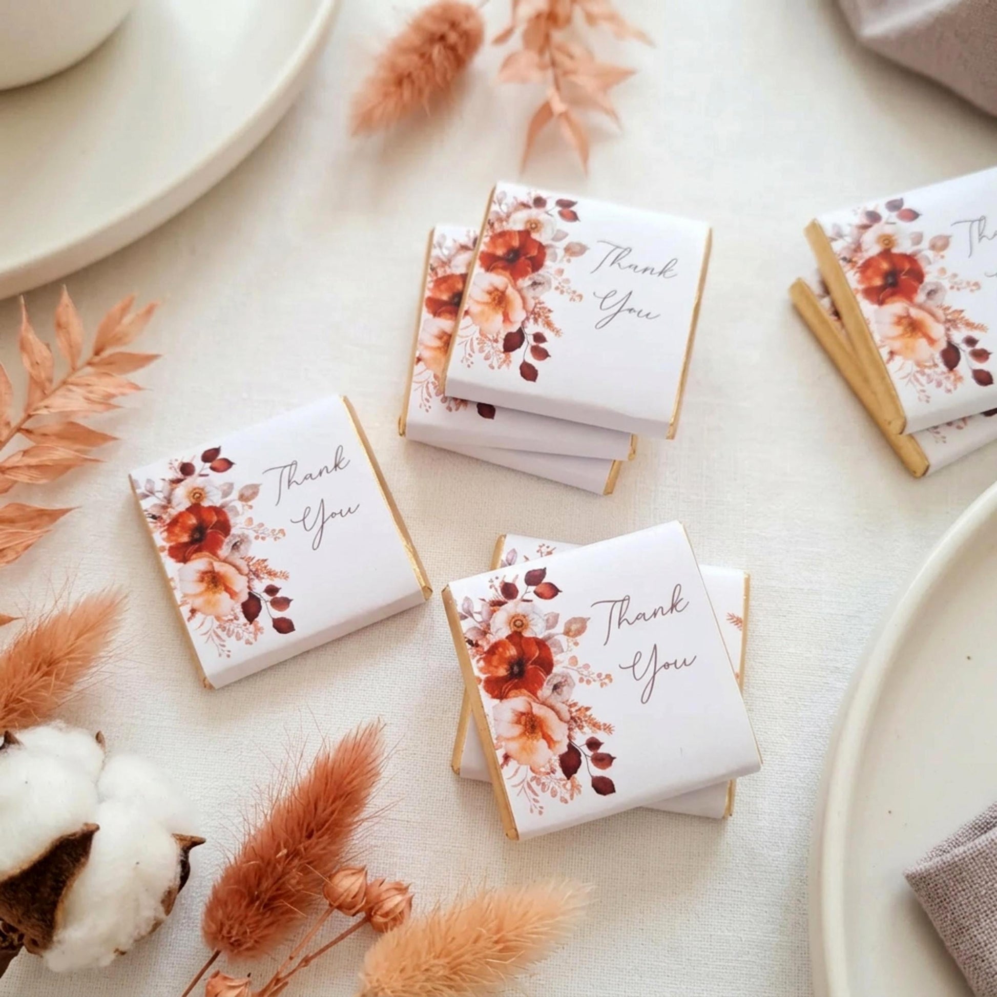 Personalised Rustic Wedding Favours - Autumn Chocolate Treats