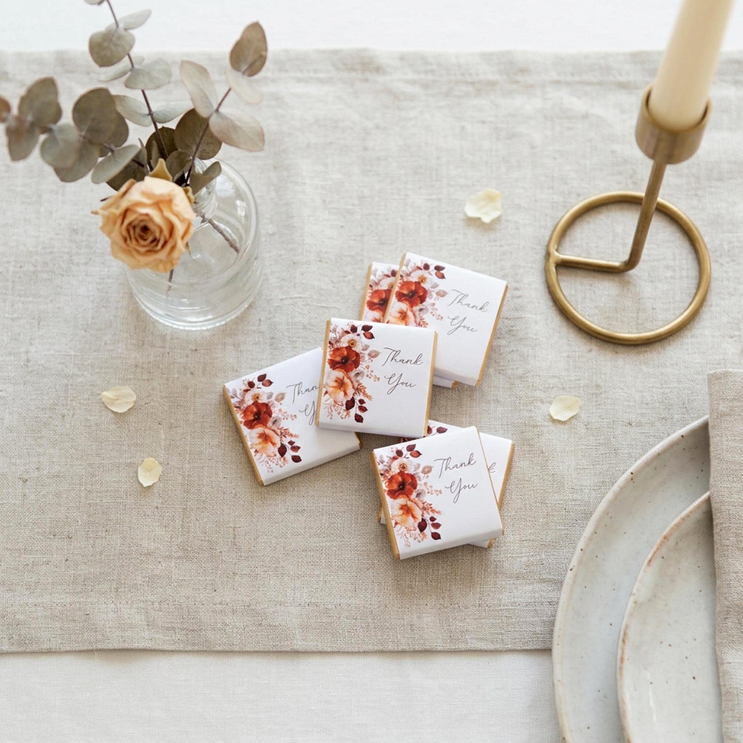 Personalised Rustic Wedding Favours - Autumn Chocolate Treats