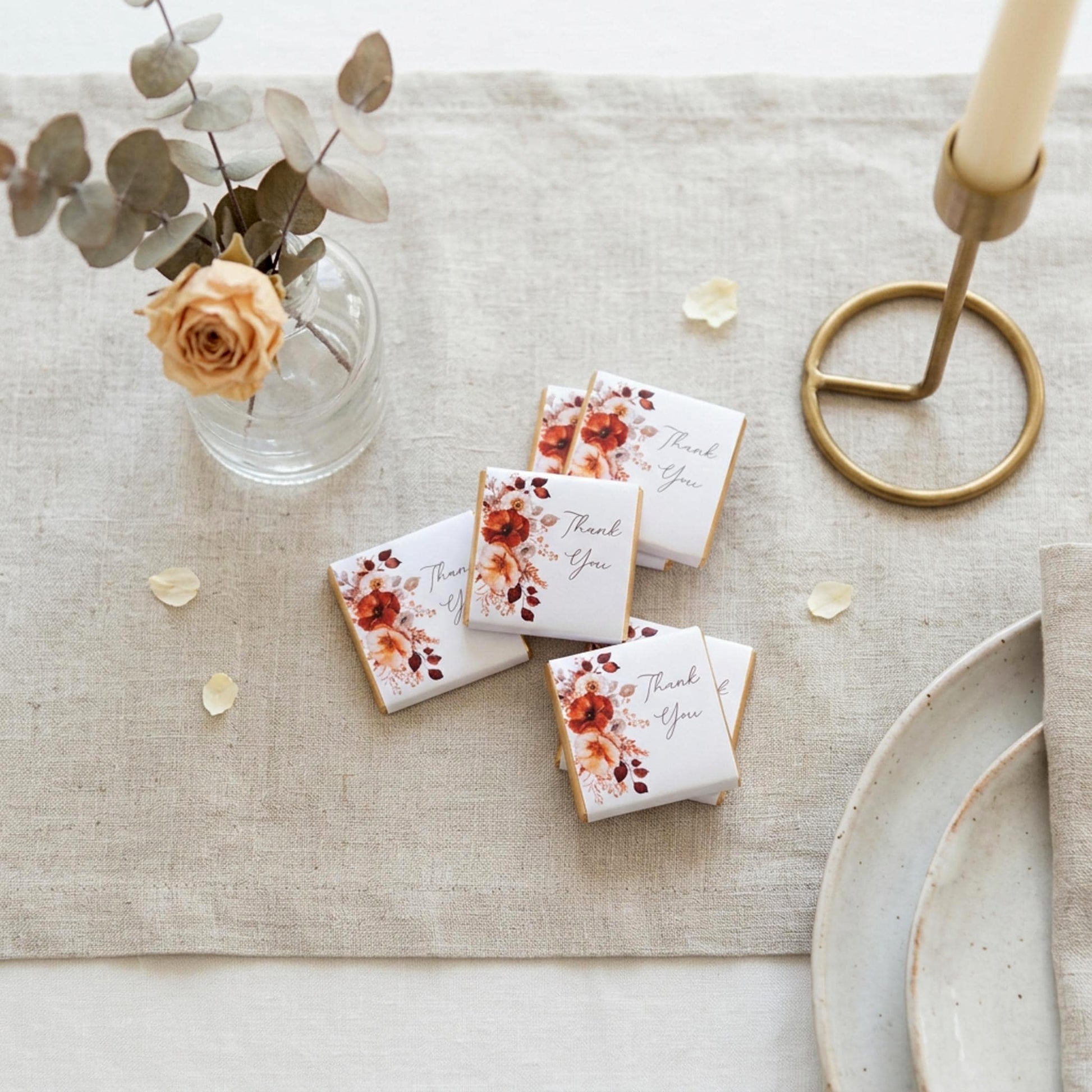 Personalised Rustic Wedding Favours - Autumn Chocolate Treats