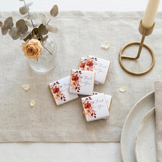 Personalised Rustic Wedding Favours - Autumn Chocolate Treats