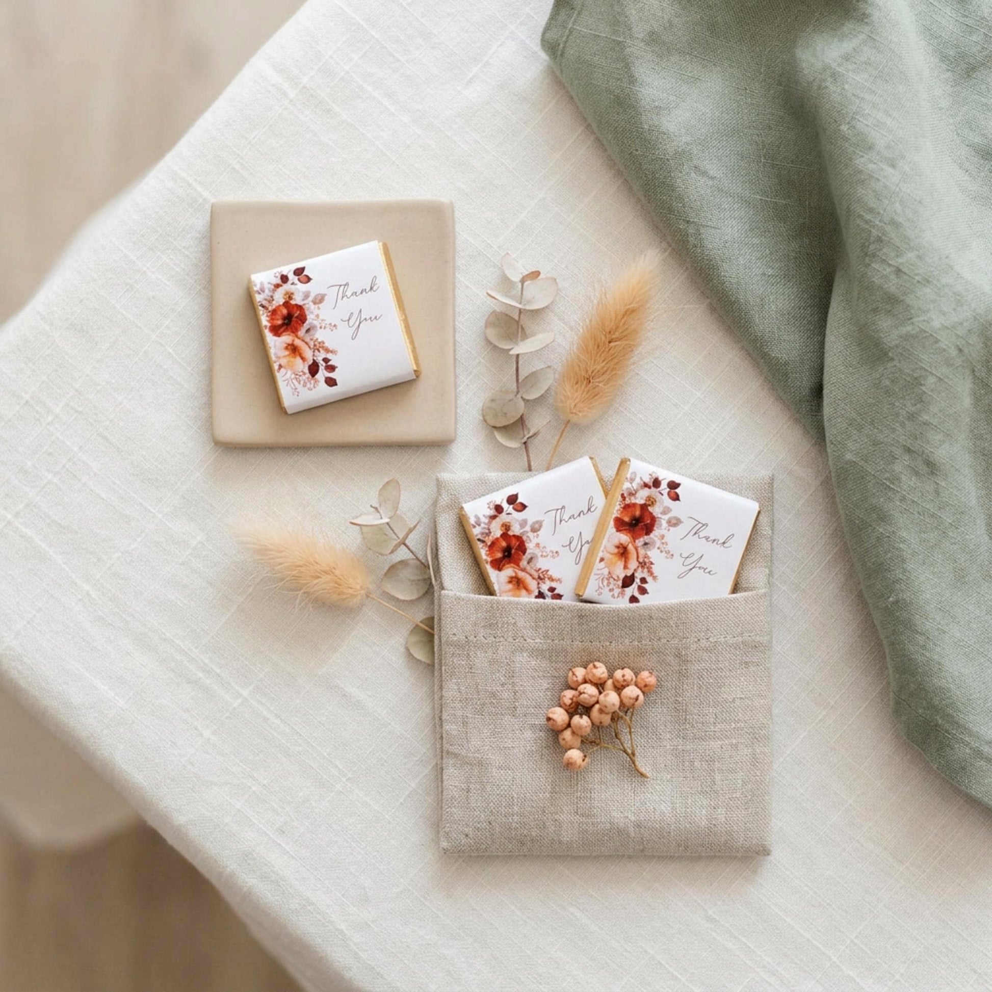 Personalised Rustic Wedding Favours - Autumn Chocolate Treats