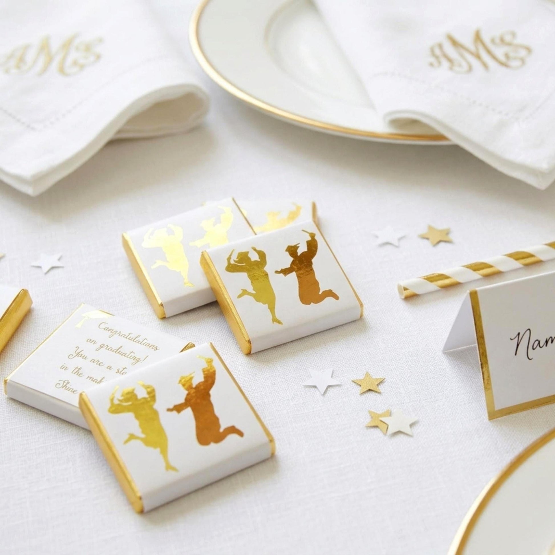 Personalised Graduation Party Favours - Graduate Gold Foiled Chocolate Treats - Prom Party Bag Fillers