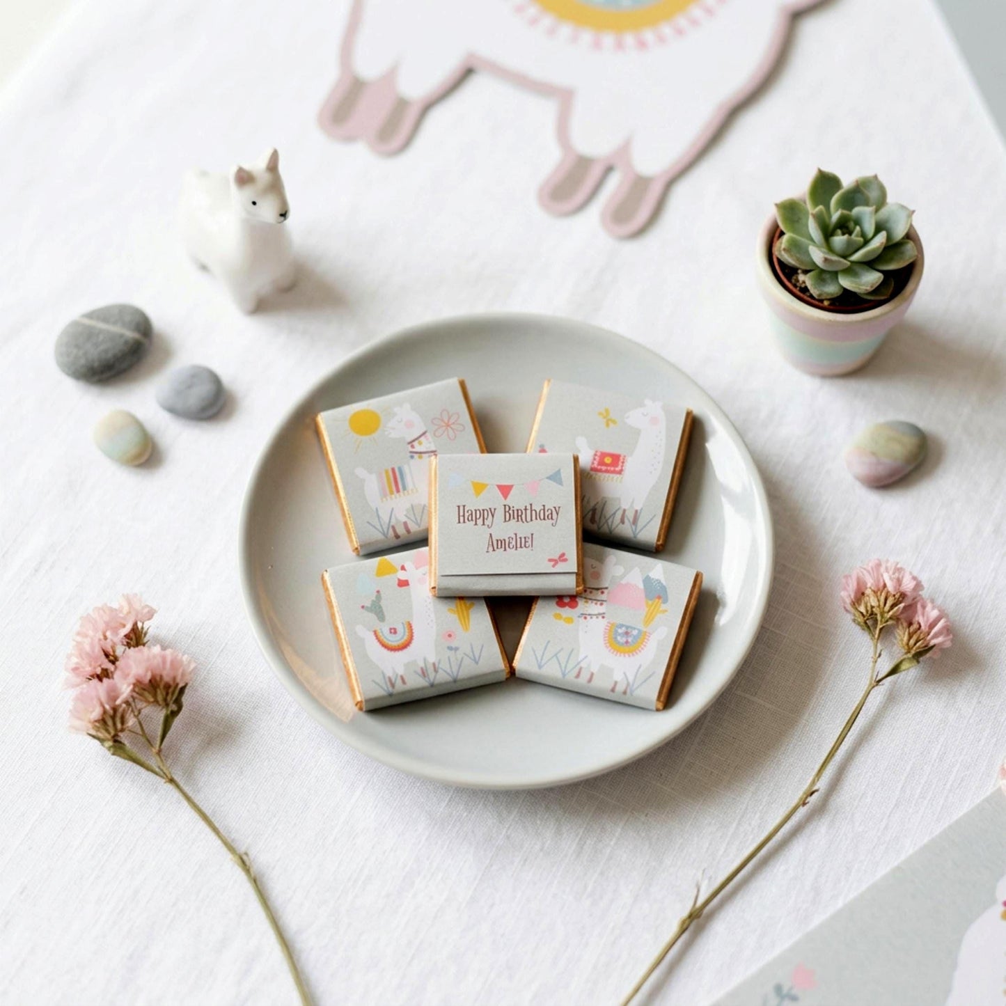 Personalised Llama Party Favours – Birthday, Baby Shower Party Treats