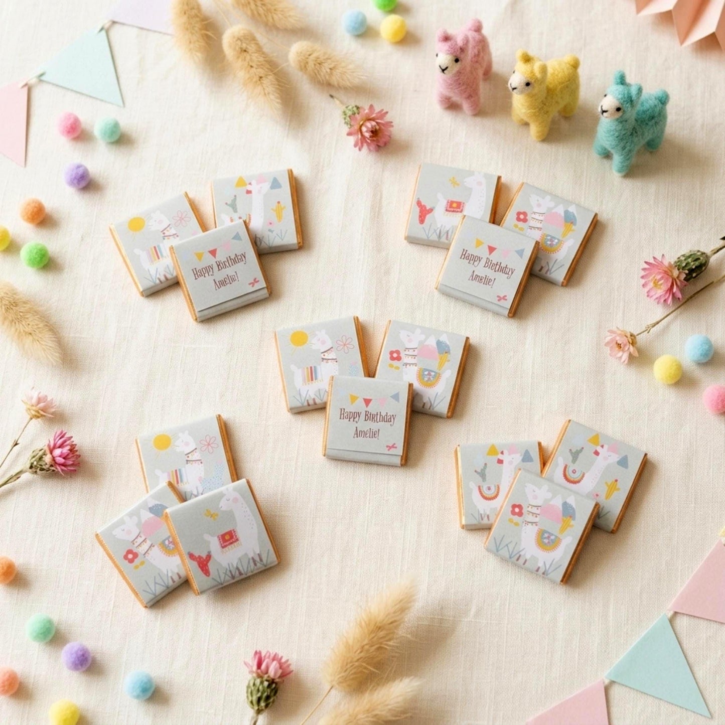 Personalised Llama Party Favours – Birthday, Baby Shower Party Treats