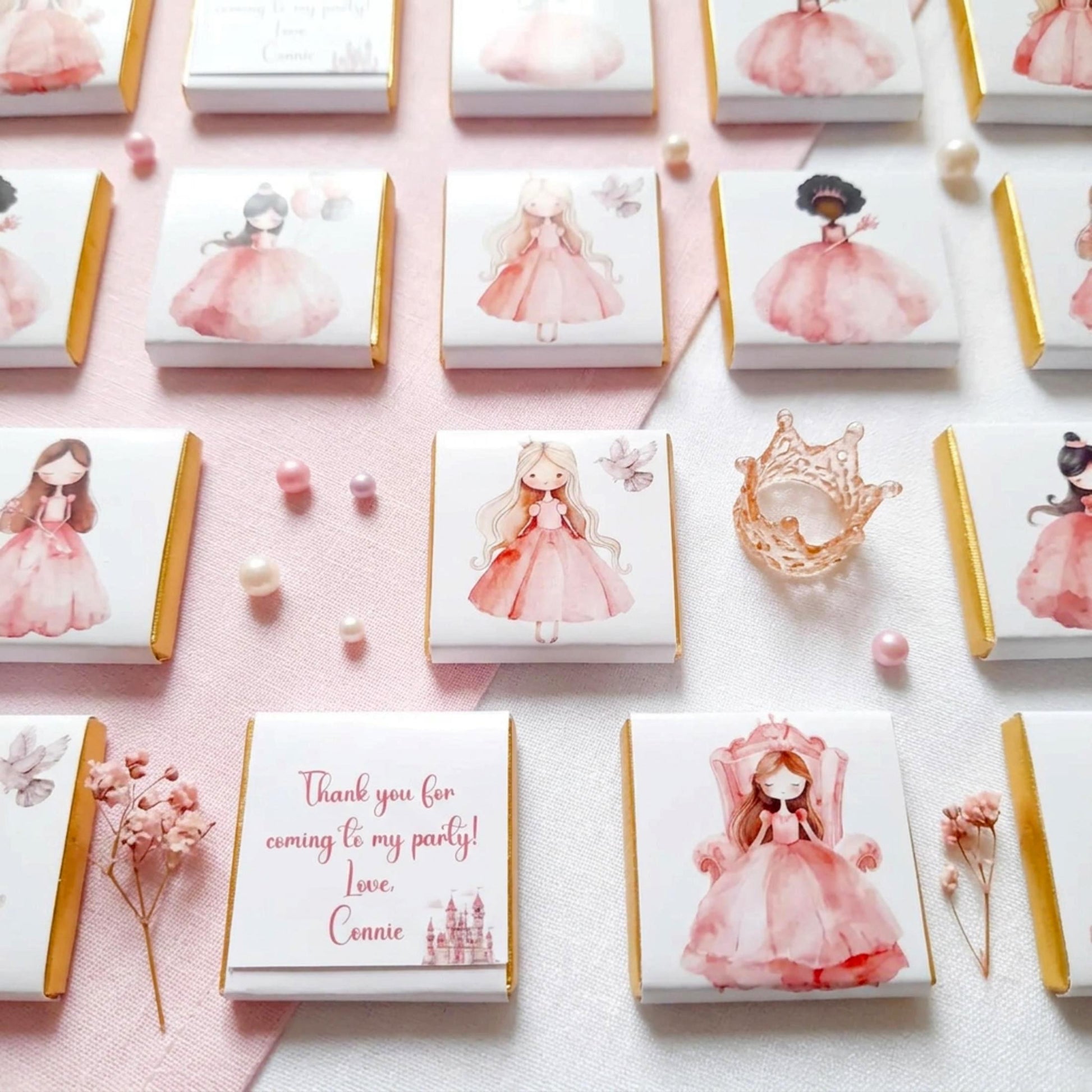 Personalised Princesses Birthday party favours – Fairy tale Treats