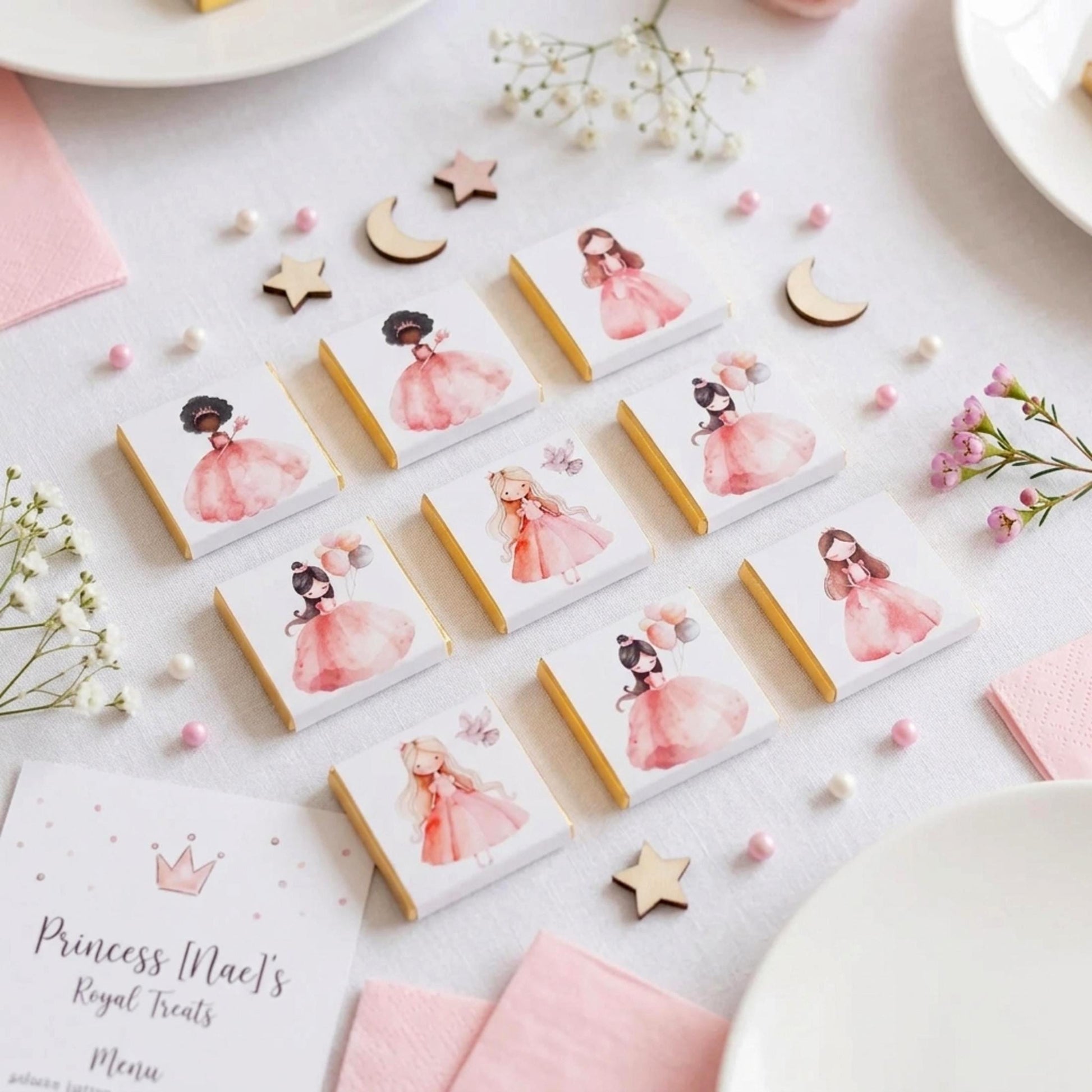 Personalised Princesses Birthday party favours – Fairy tale Treats