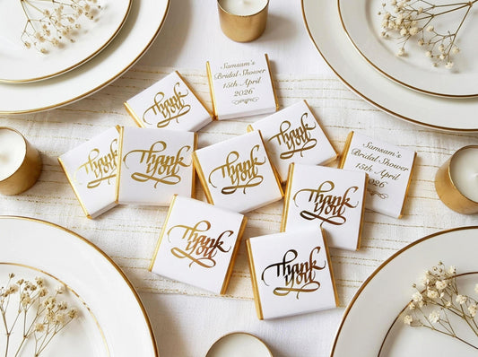 Personalised Gold Thank You Party Favours