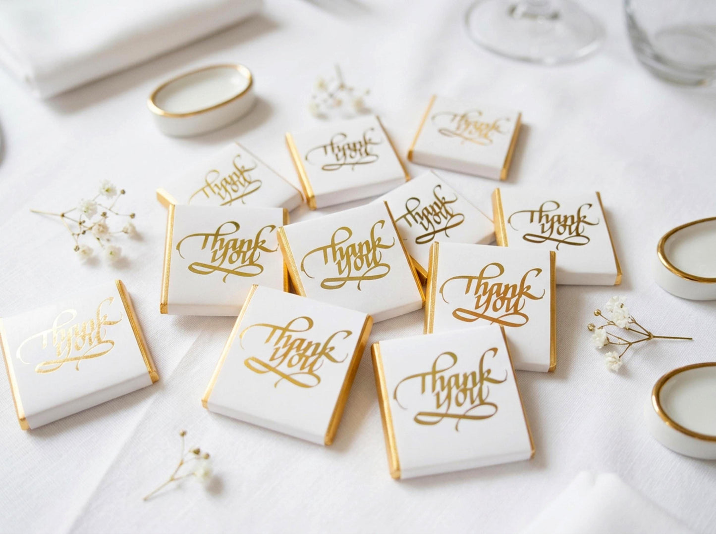 Personalised Gold Thank You Party Favours