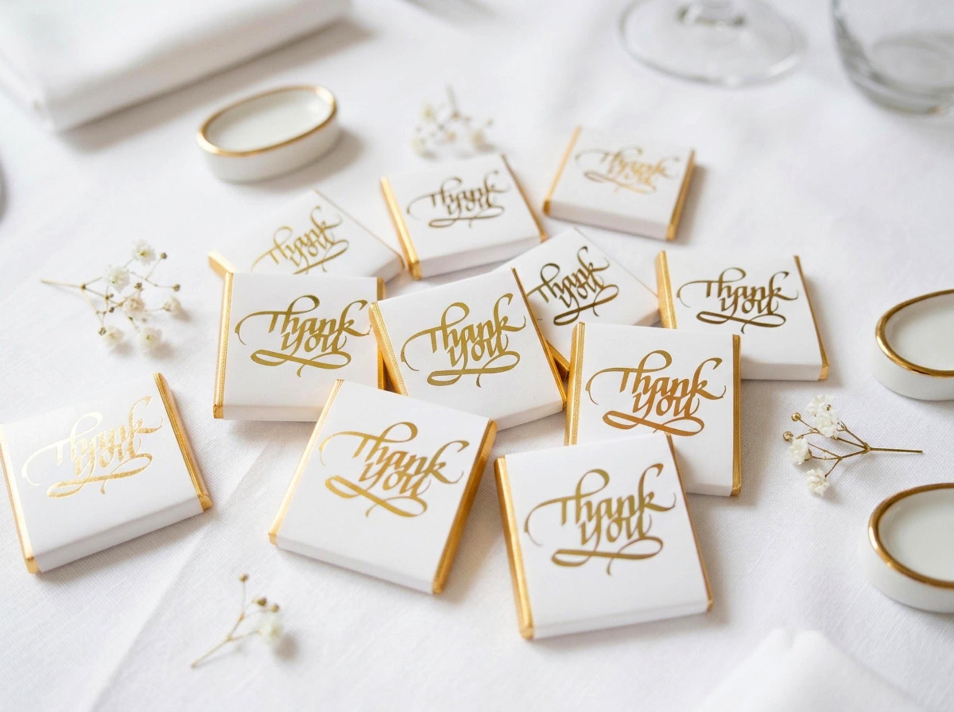 Personalised Gold Thank You Party Favours