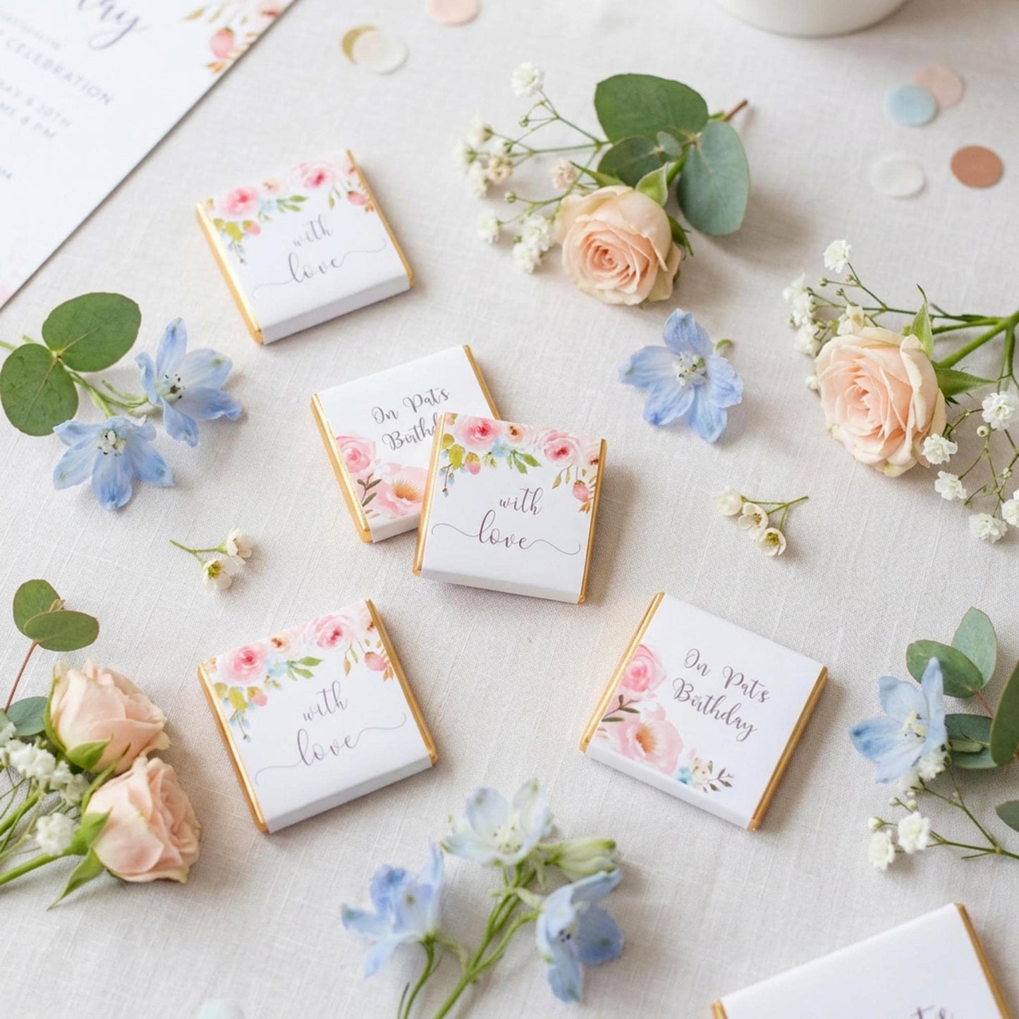 With Love Personalised Birthday Favours