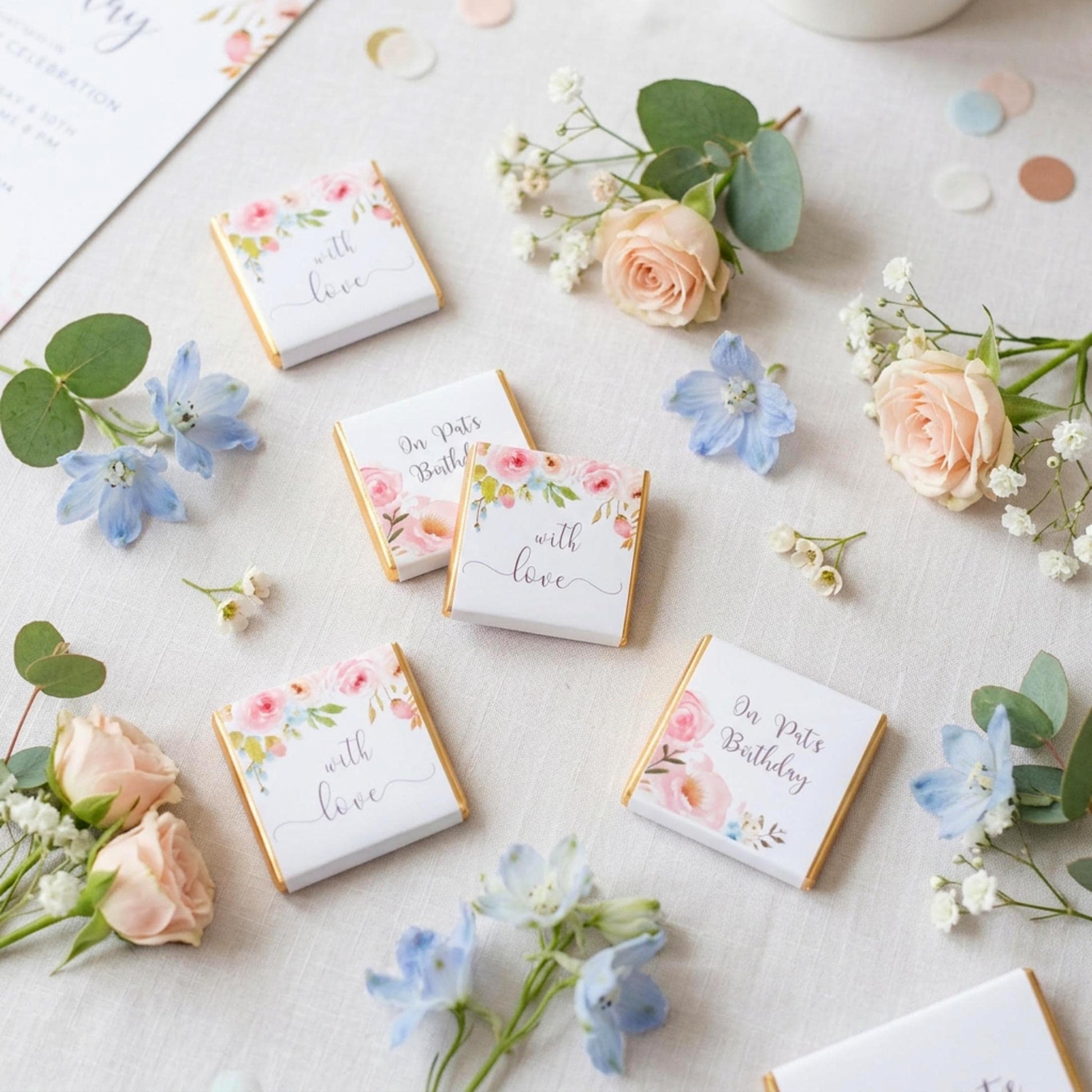 With Love Personalised Birthday Favours
