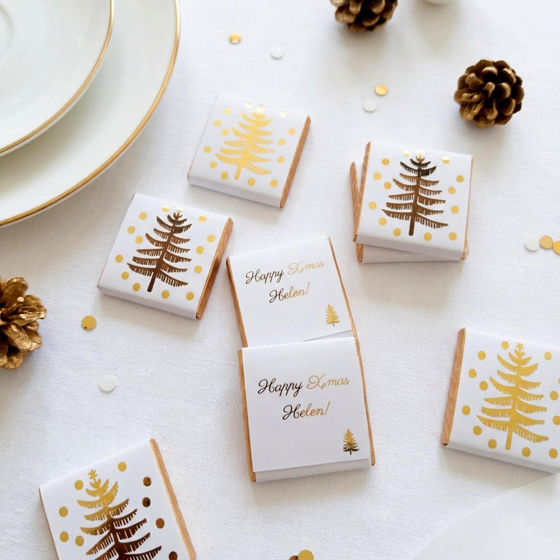 Personalised Christmas Tree Party favours – Gold Foiled Festive Treats