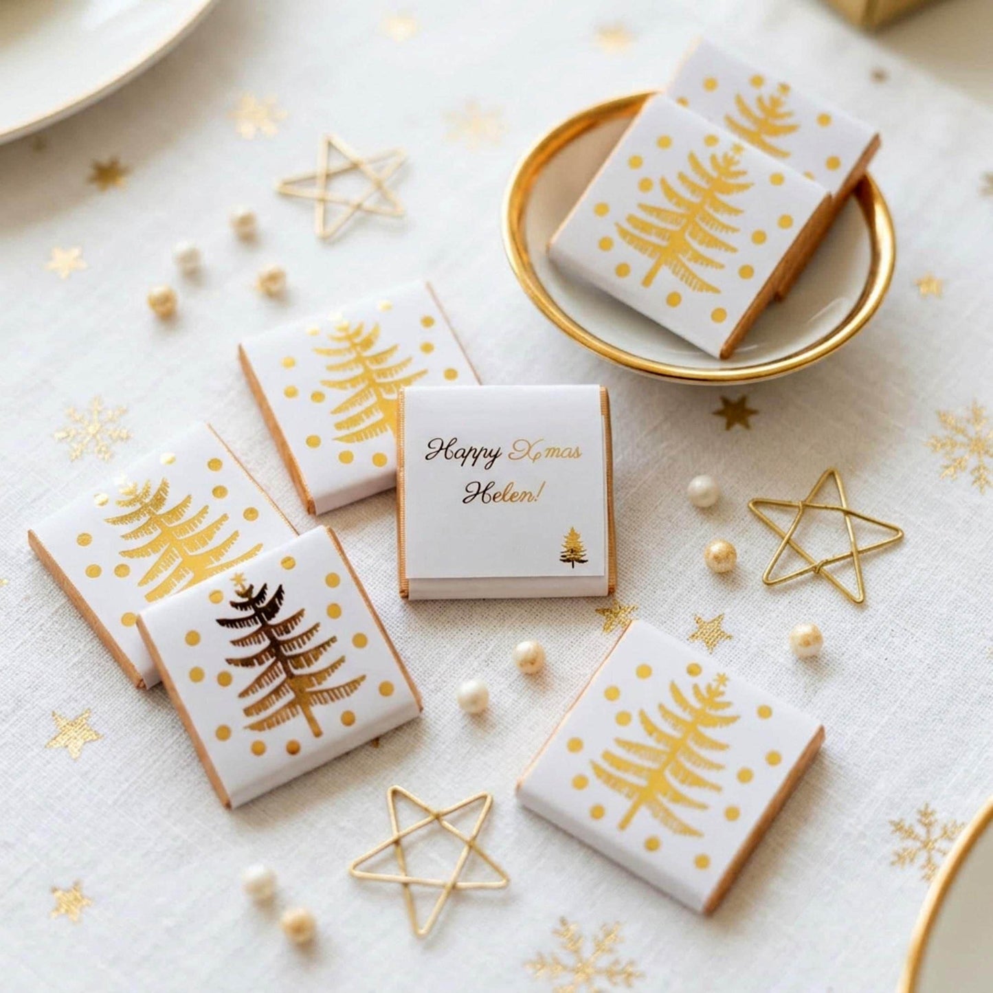 Personalised Christmas Tree Party favours – Gold Foiled Festive Treats