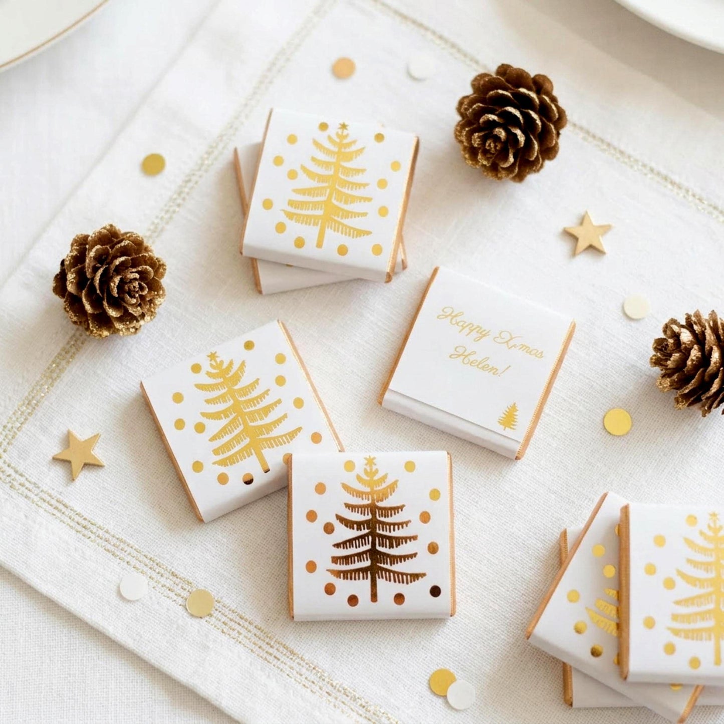Personalised Christmas Tree Party favours – Gold Foiled Festive Treats