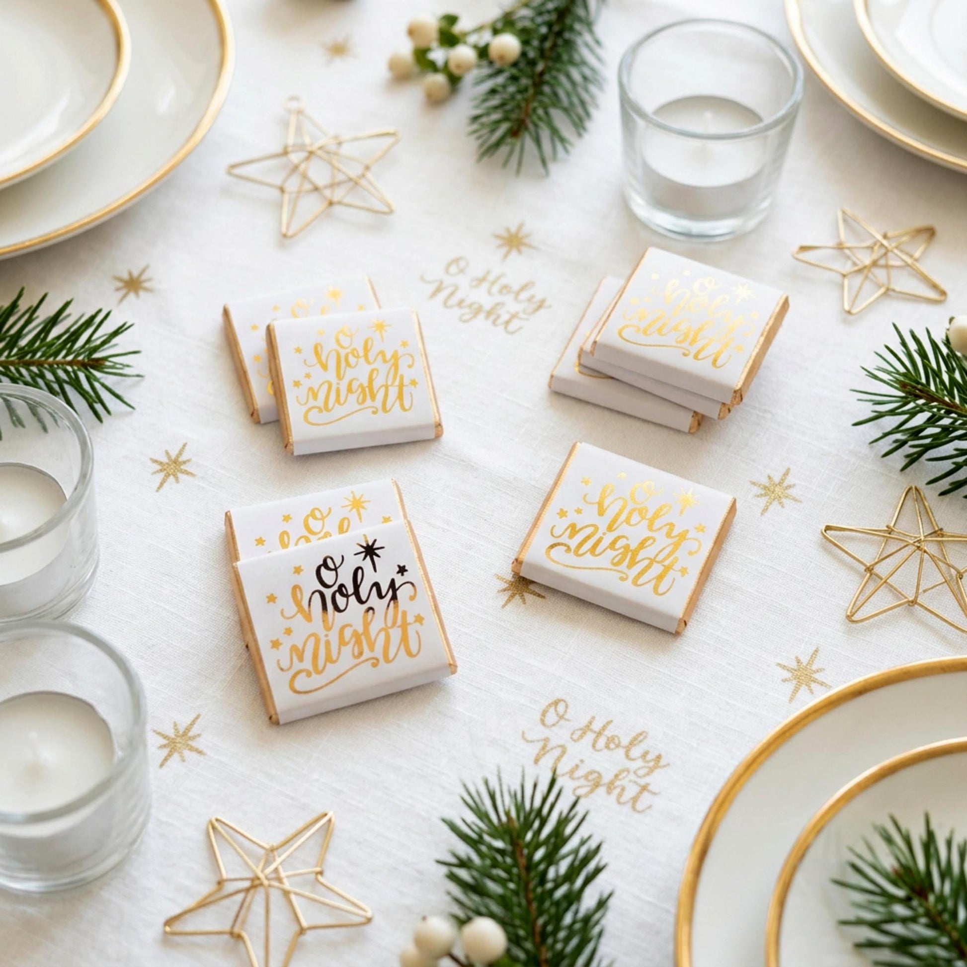Personalised Christmas Party Favours O Holly Night – Gold Foiled Festive Treats
