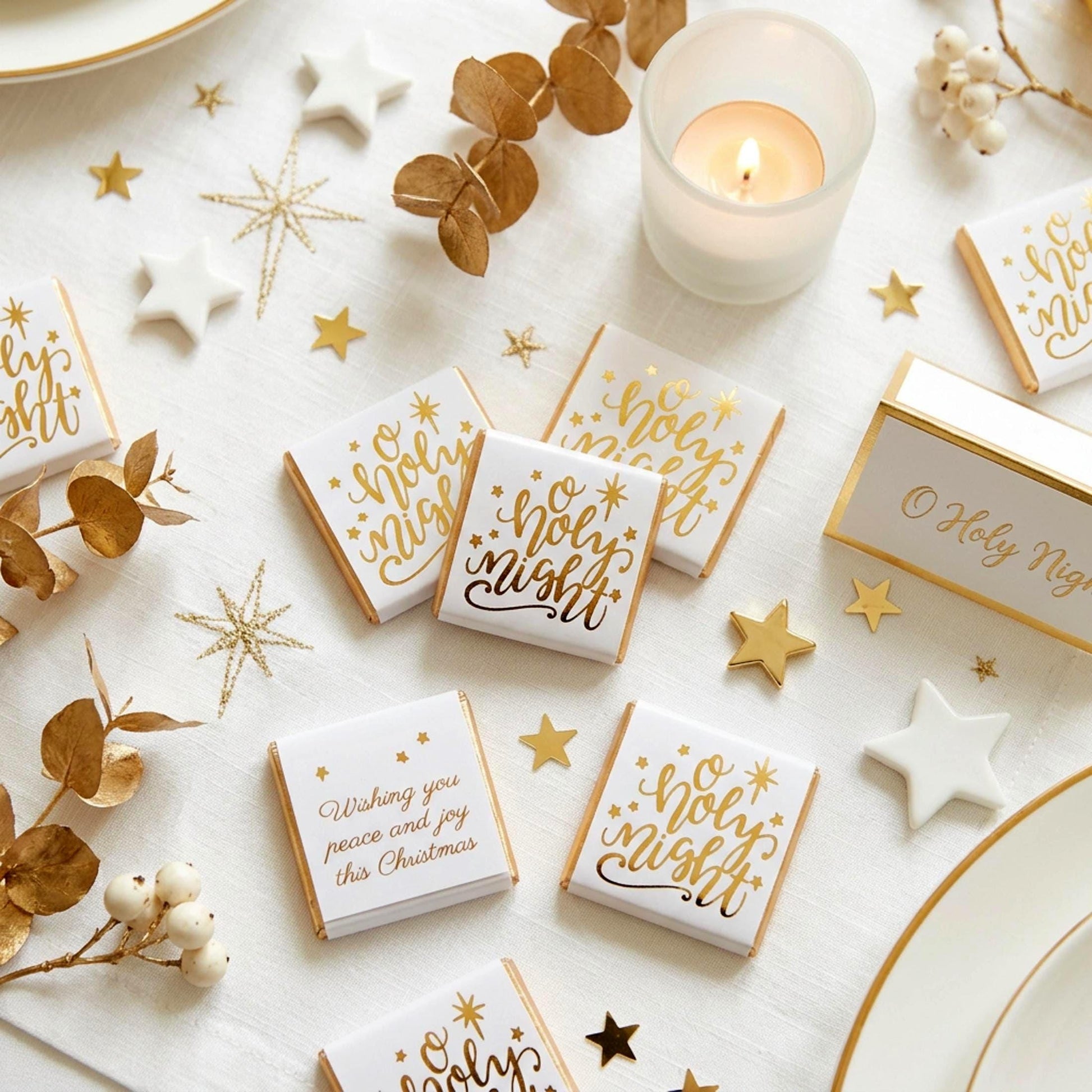 Personalised Christmas Party Favours O Holly Night – Gold Foiled Festive Treats