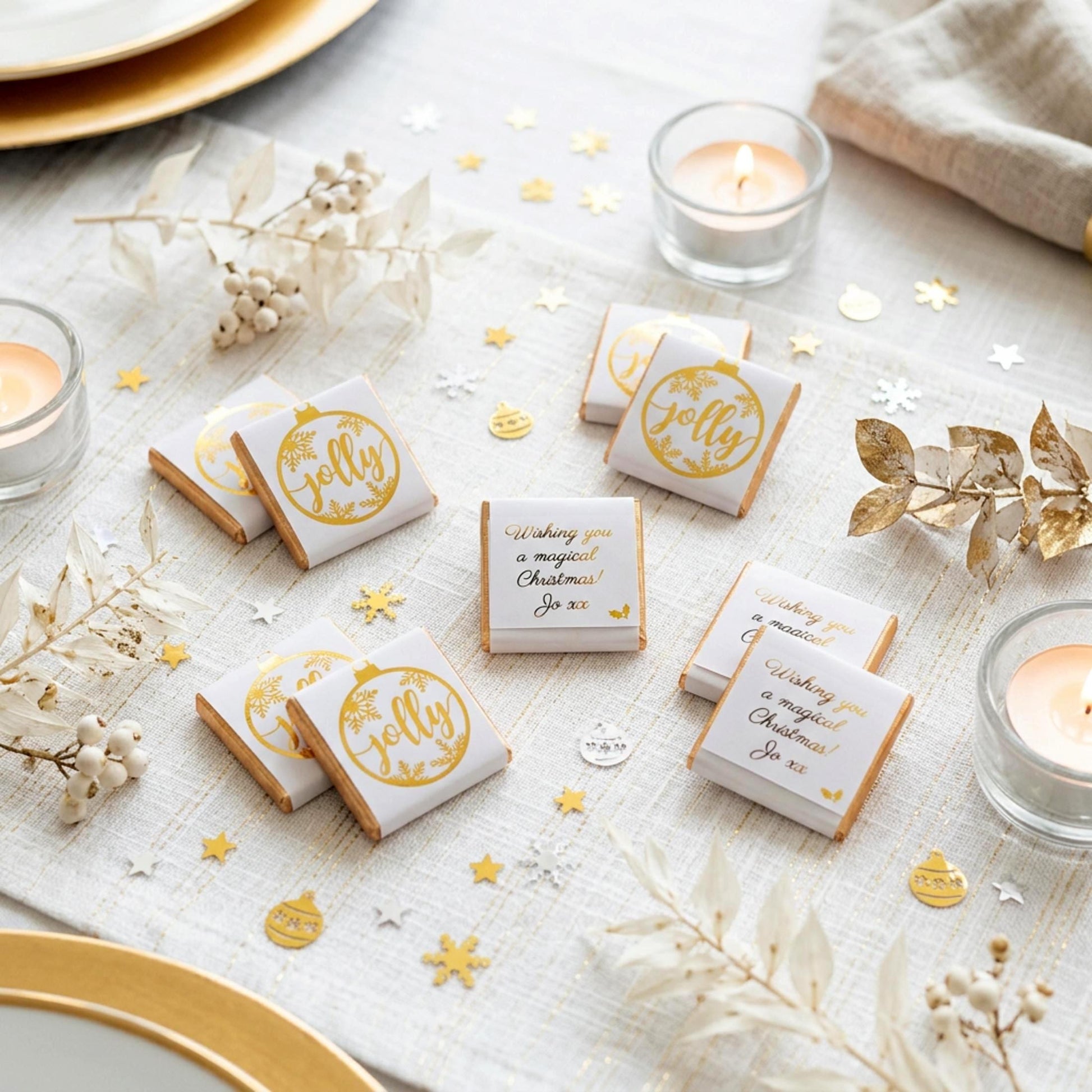 Personalised Christmas Party Favours Jolly Bauble – Gold Foiled Festive Treats