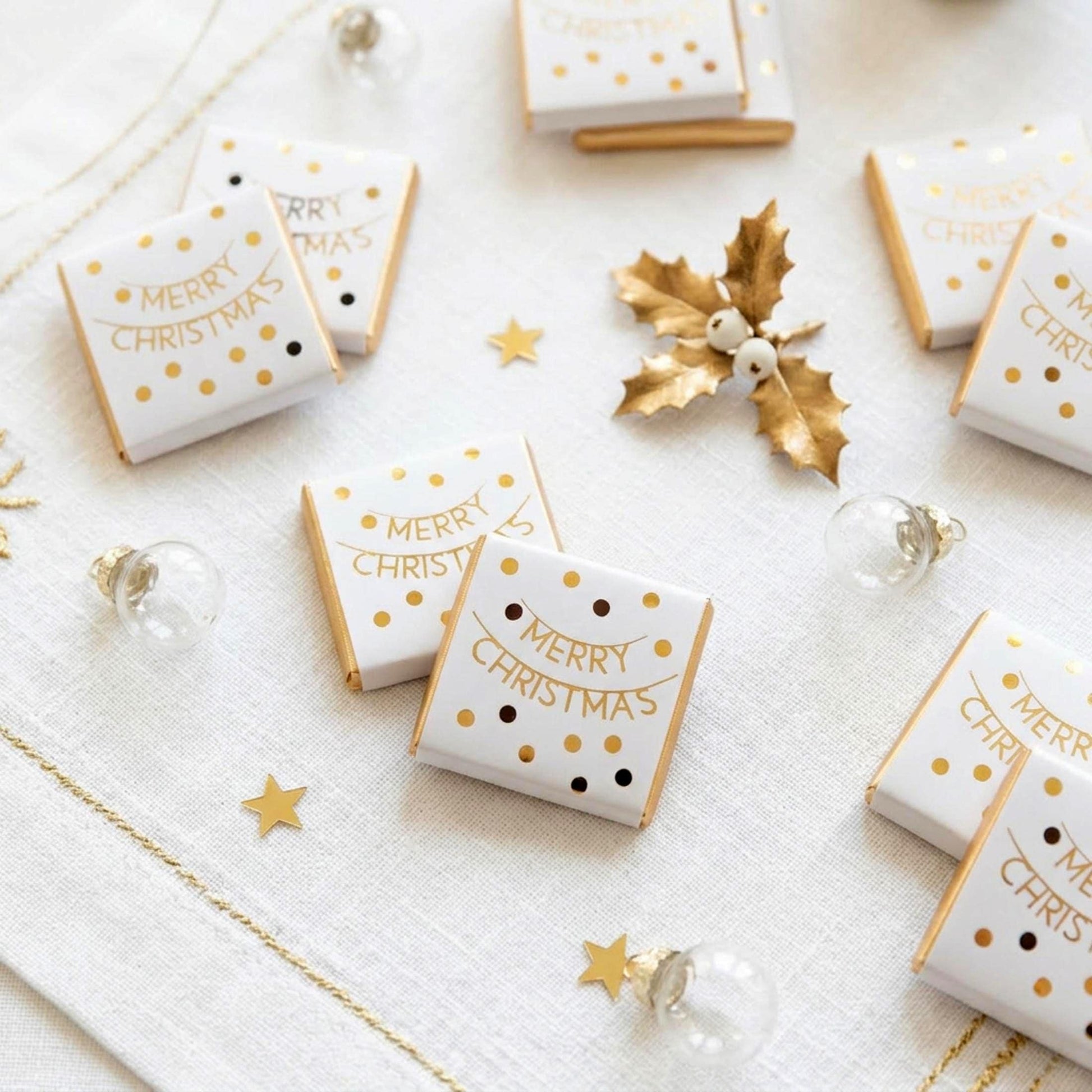 Personalised Merry Christmas Party Favours – Gold Foiled Festive Treats