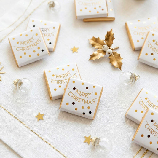 Personalised Merry Christmas Party Favours – Gold Foiled Festive Treats