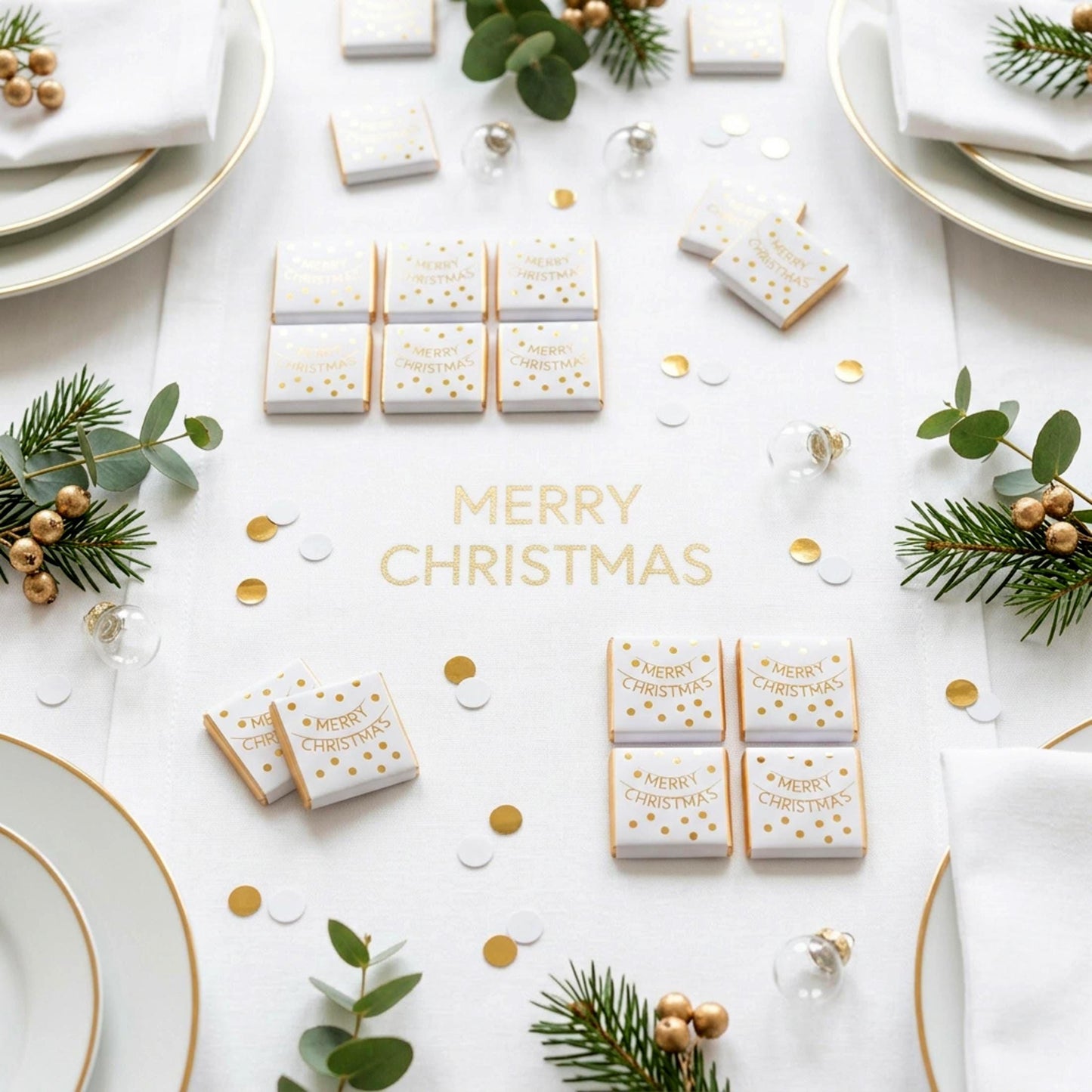 Personalised Merry Christmas Party Favours – Gold Foiled Festive Treats