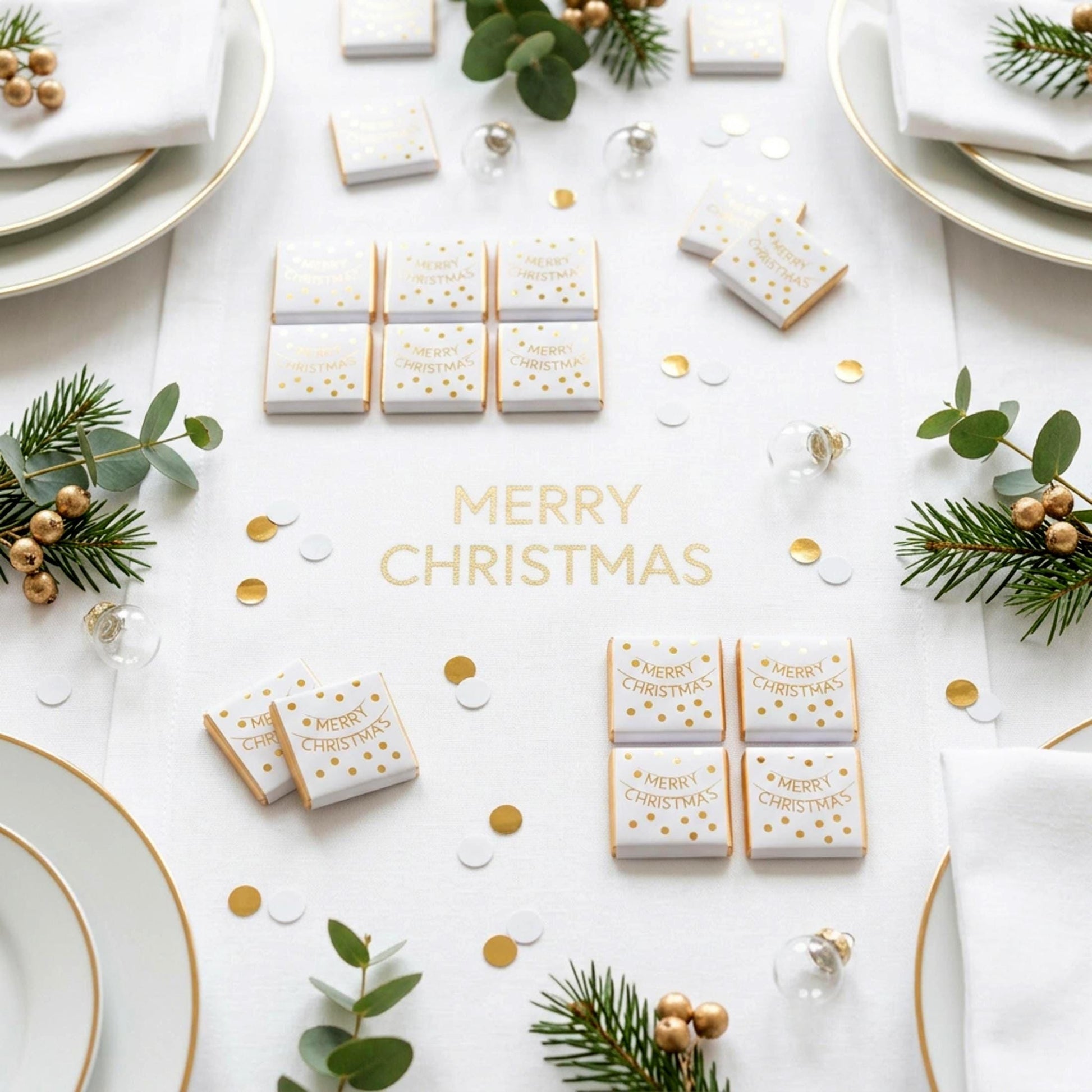 Personalised Merry Christmas Party Favours – Gold Foiled Festive Treats