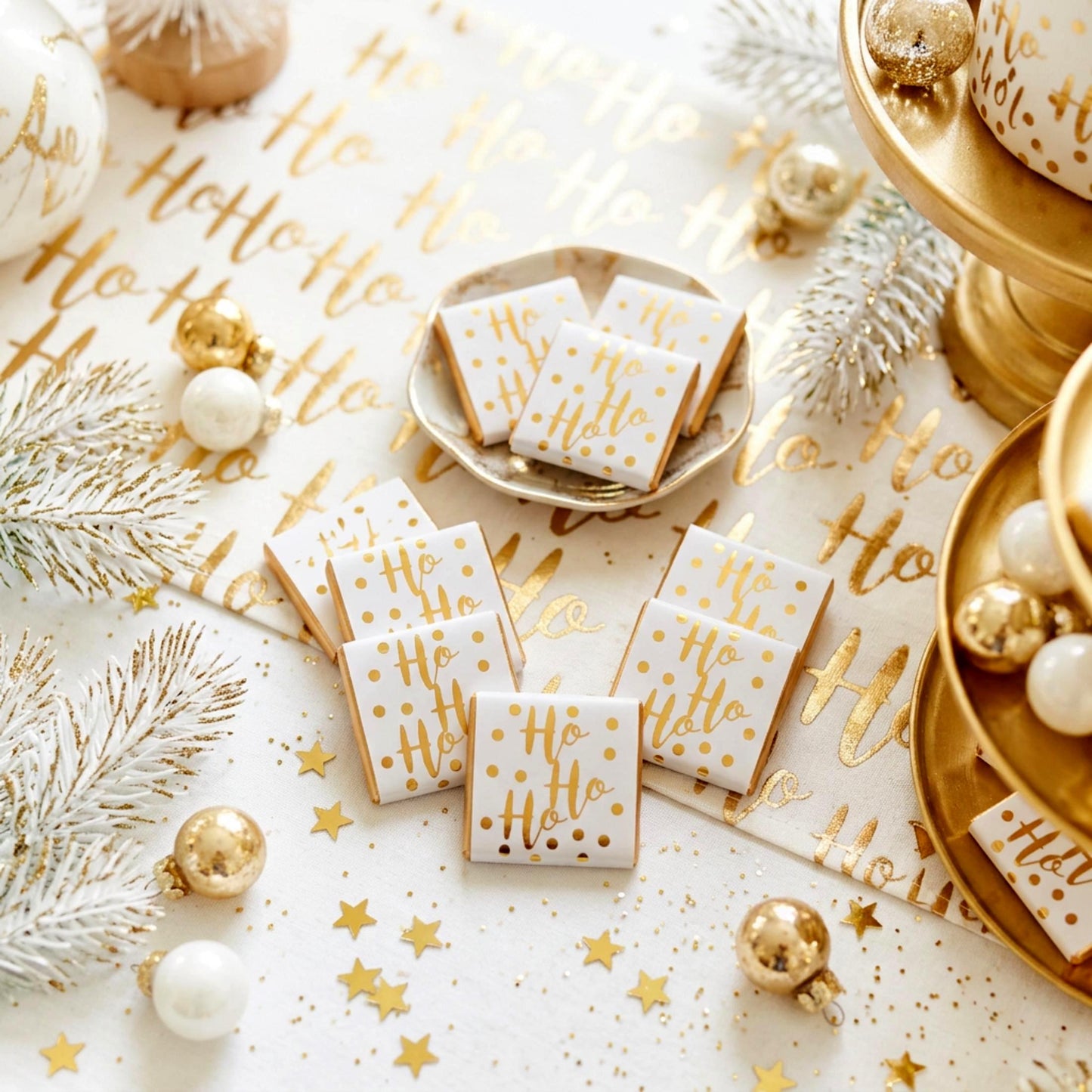 Personalised Christmas Party Favours Ho Ho Ho – Gold Foiled Festive Treats