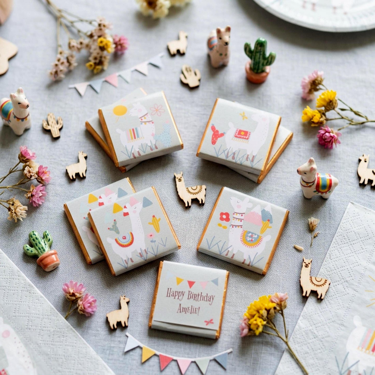 Personalised Llama Party Favours – Birthday, Baby Shower Party Treats