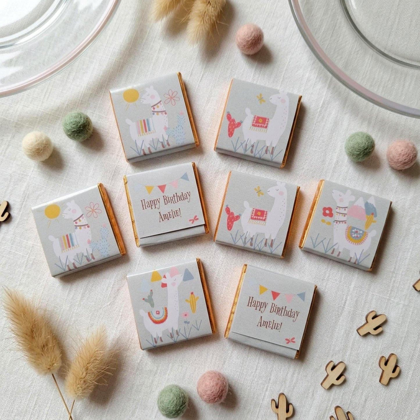 Personalised Llama Party Favours – Birthday, Baby Shower Party Treats