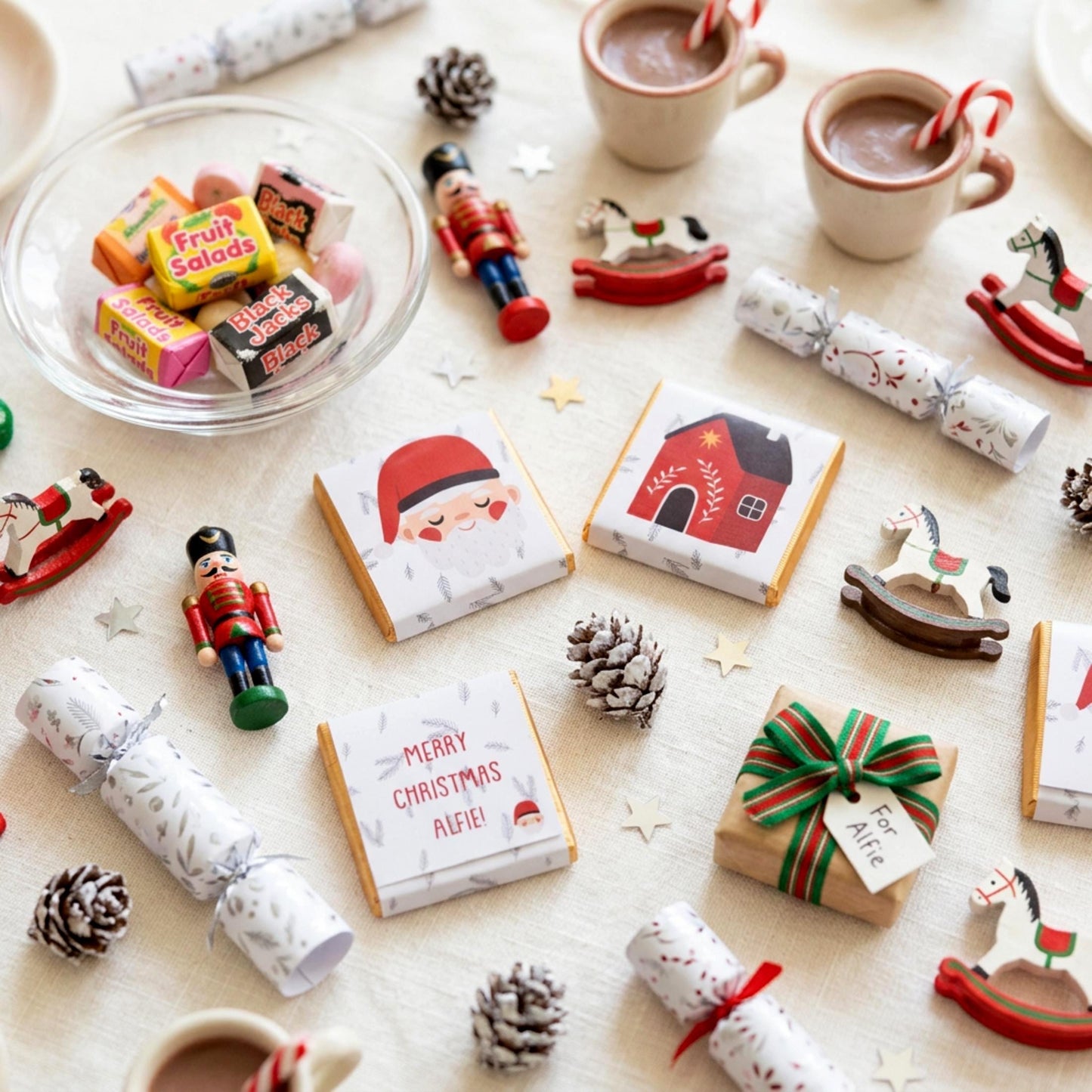 Personalised Christmas Party Favours for Children, Xmas motifs