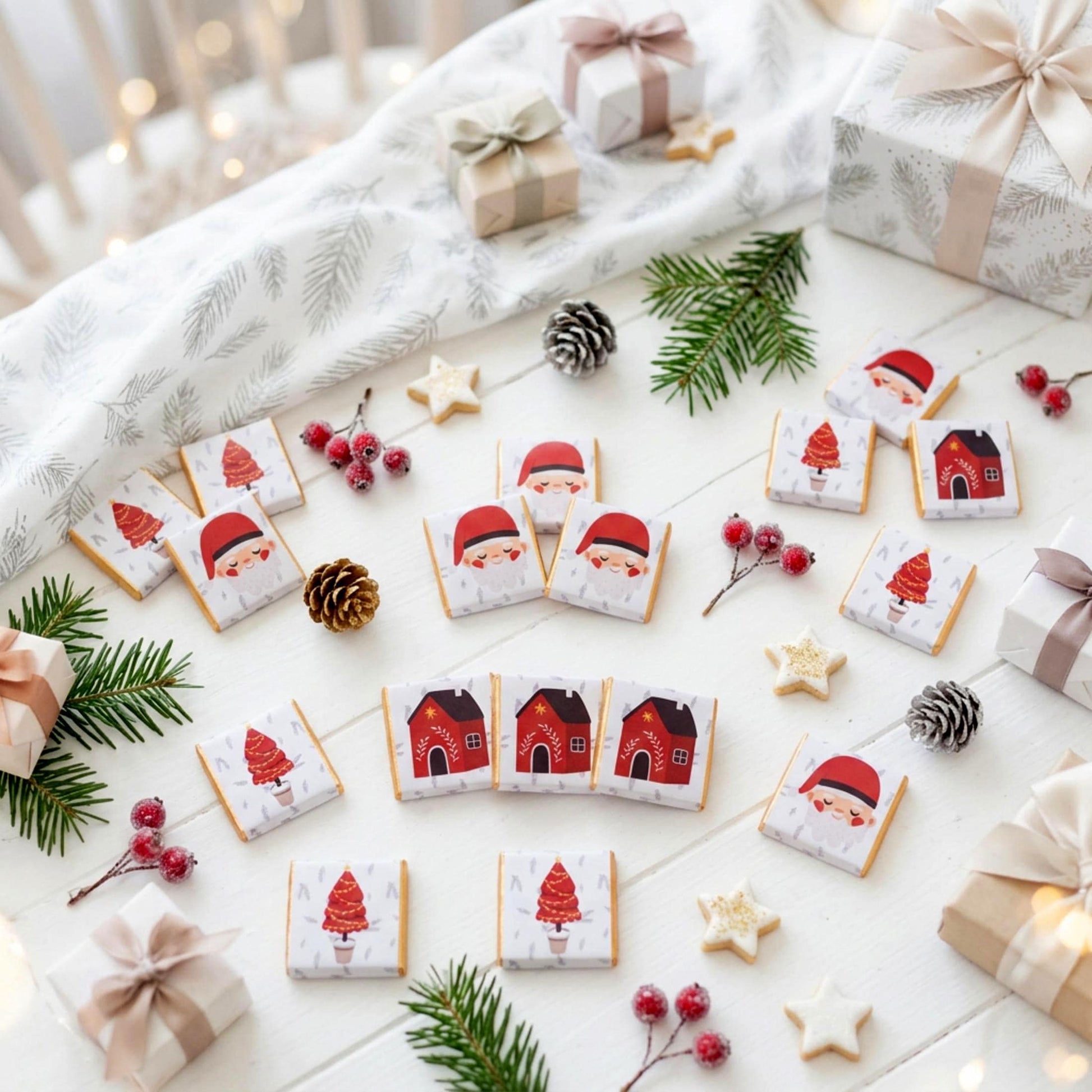 Personalised Christmas Party Favours for Children, Xmas motifs