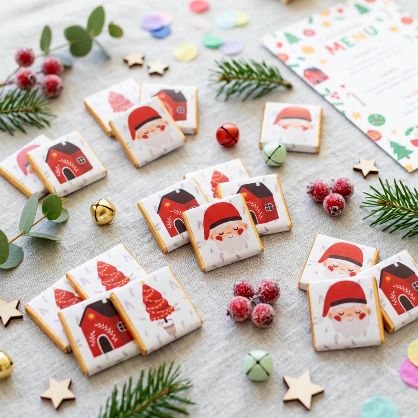 Personalised Christmas Party Favours for Children, Xmas motifs