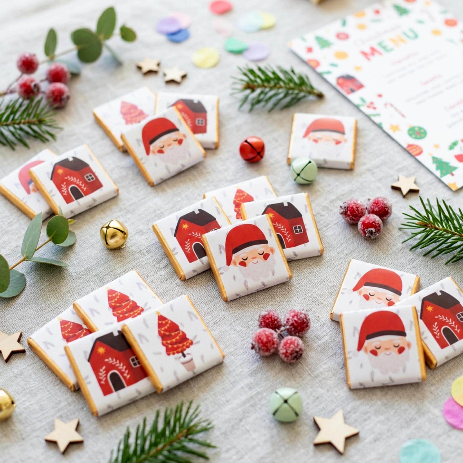 Personalised Christmas Party Favours for Children, Xmas motifs