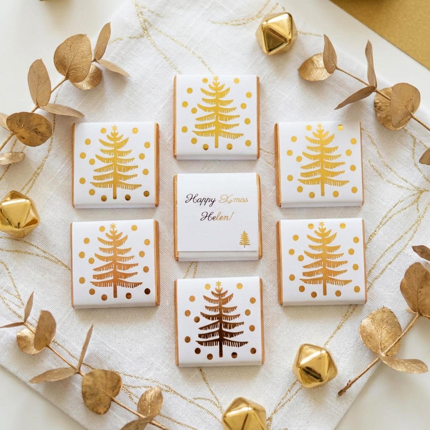 Personalised Christmas Tree Party favours – Gold Foiled Festive Treats