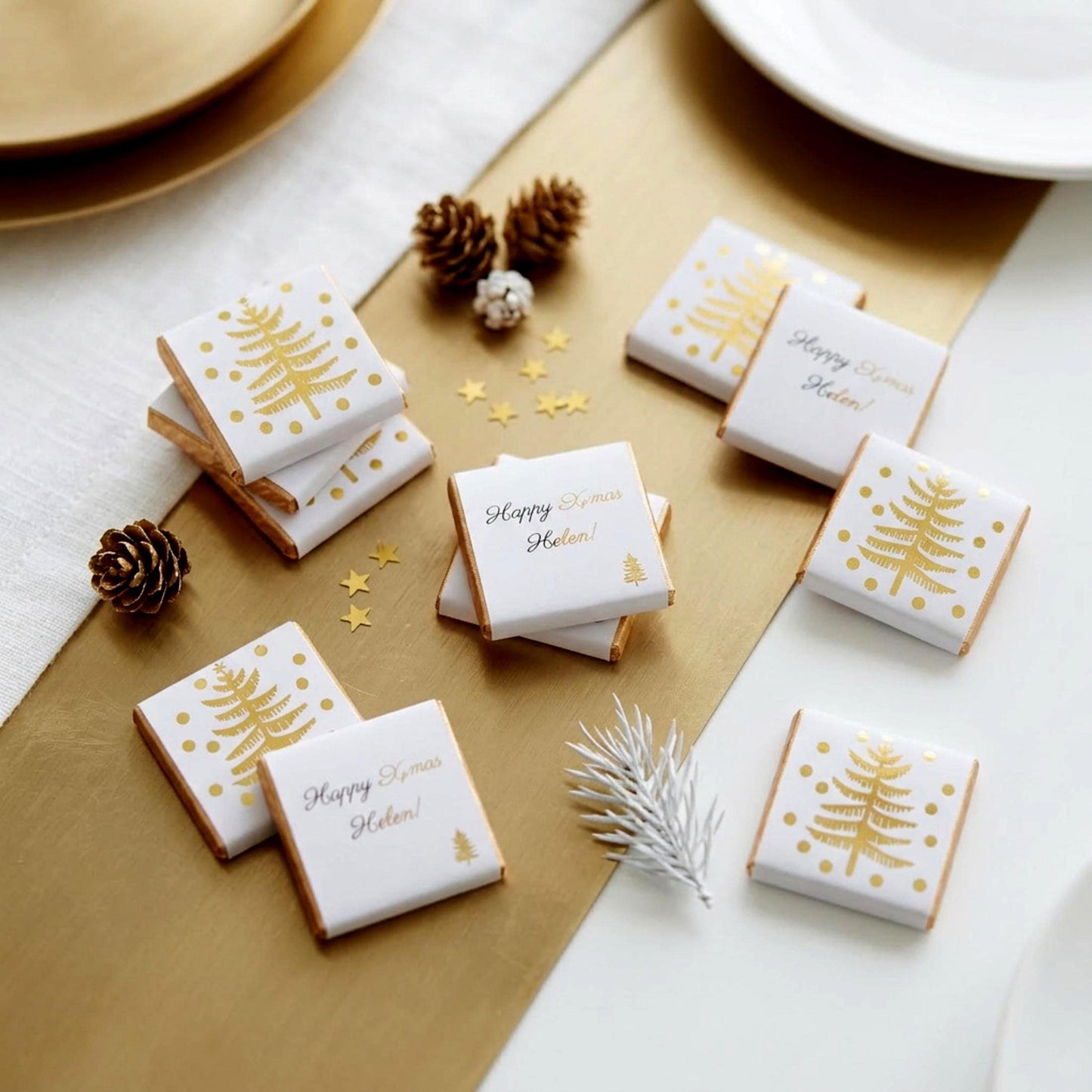 Personalised Christmas Tree Party favours – Gold Foiled Festive Treats