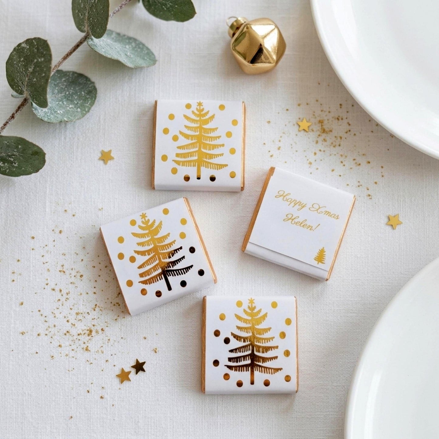 Personalised Christmas Tree Party favours – Gold Foiled Festive Treats