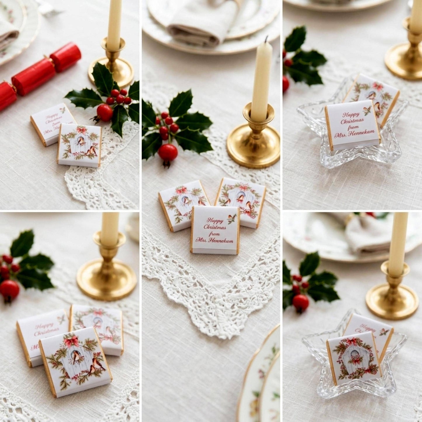 Personalised Christmas Festive Birds Party Favours