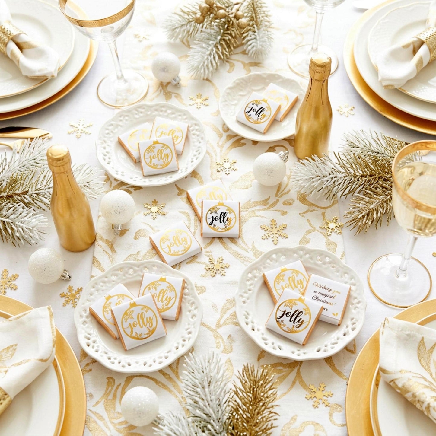 Personalised Christmas Party Favours Jolly Bauble – Gold Foiled Festive Treats